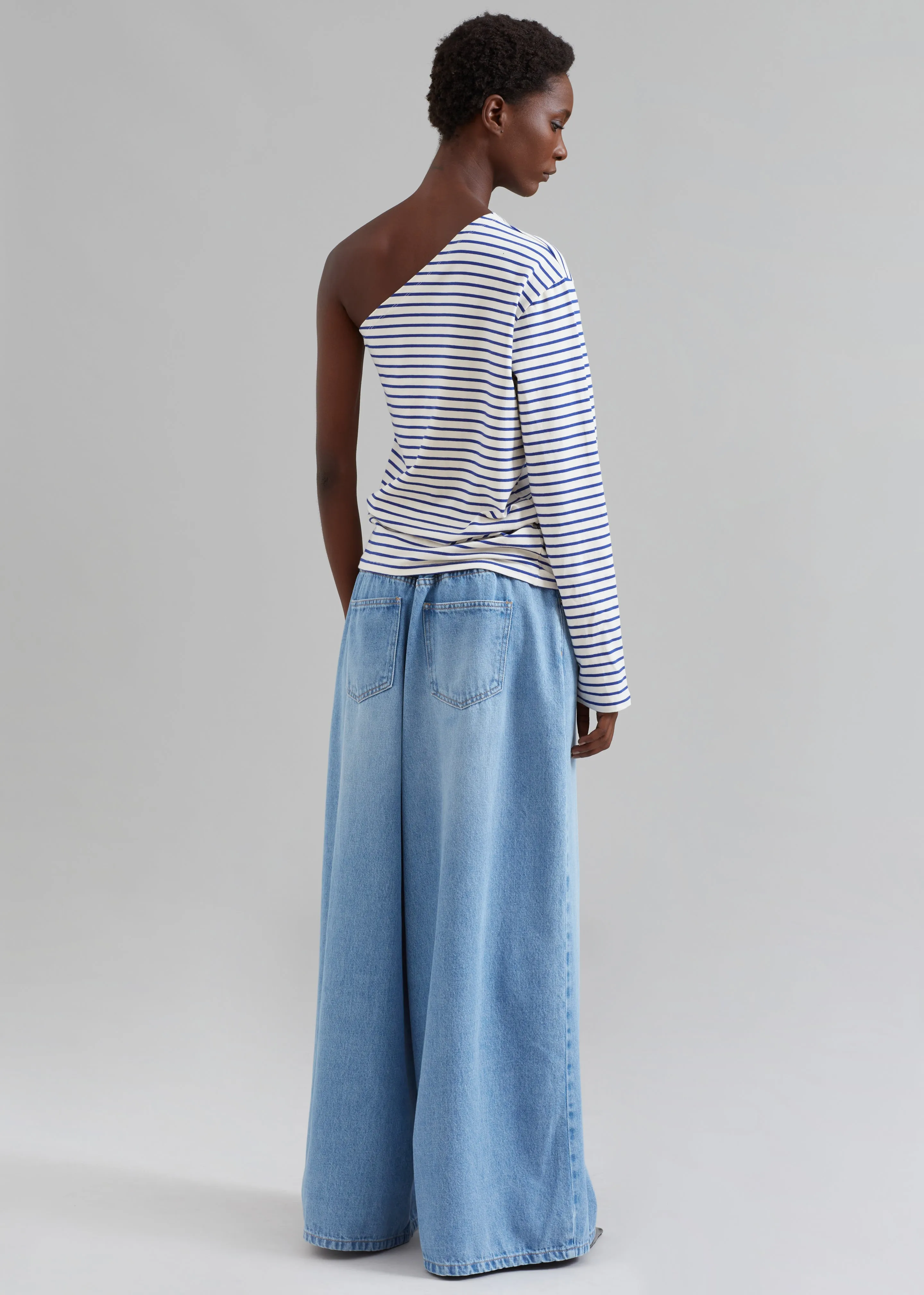 Jean One Shoulder Top - Blue Stripe sold by Frankie Shop product image thumbnail 4