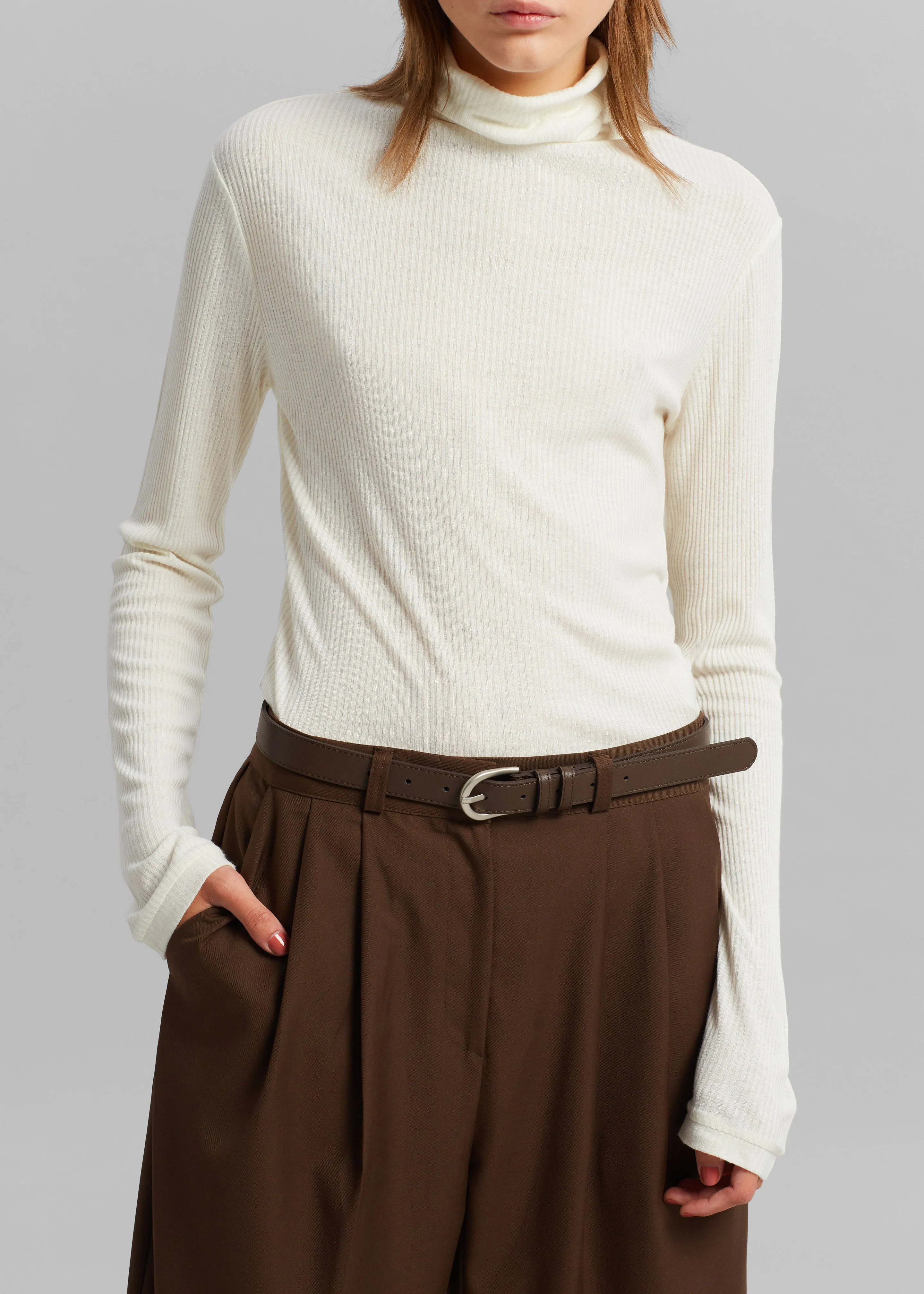 Loulou Studio Gallinara Knitted Turtleneck - Ivory sold by Frankie Shop product image thumbnail 4
