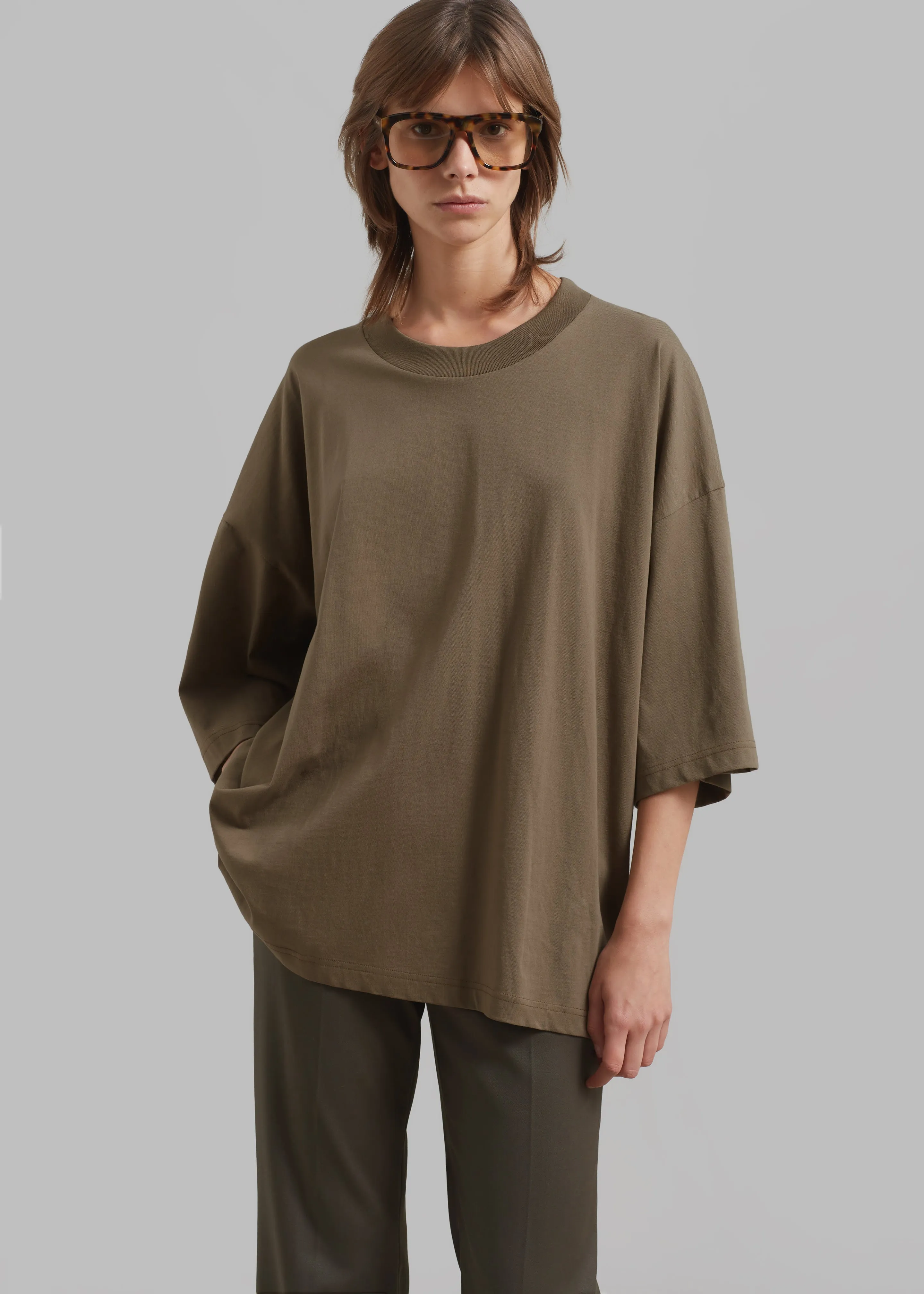 Harlow Oversized Tee - Olive sold by Frankie Shop product image thumbnail 3