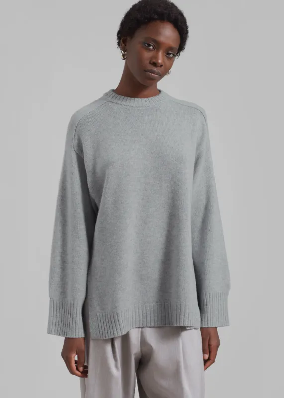 Loulou Studio Safi Sweater - Grey Melange sold by Frankie Shop