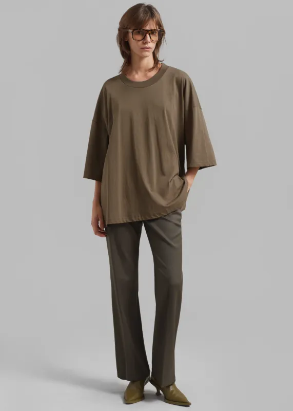 Harlow Oversized Tee - Olive made by Frankie Shop