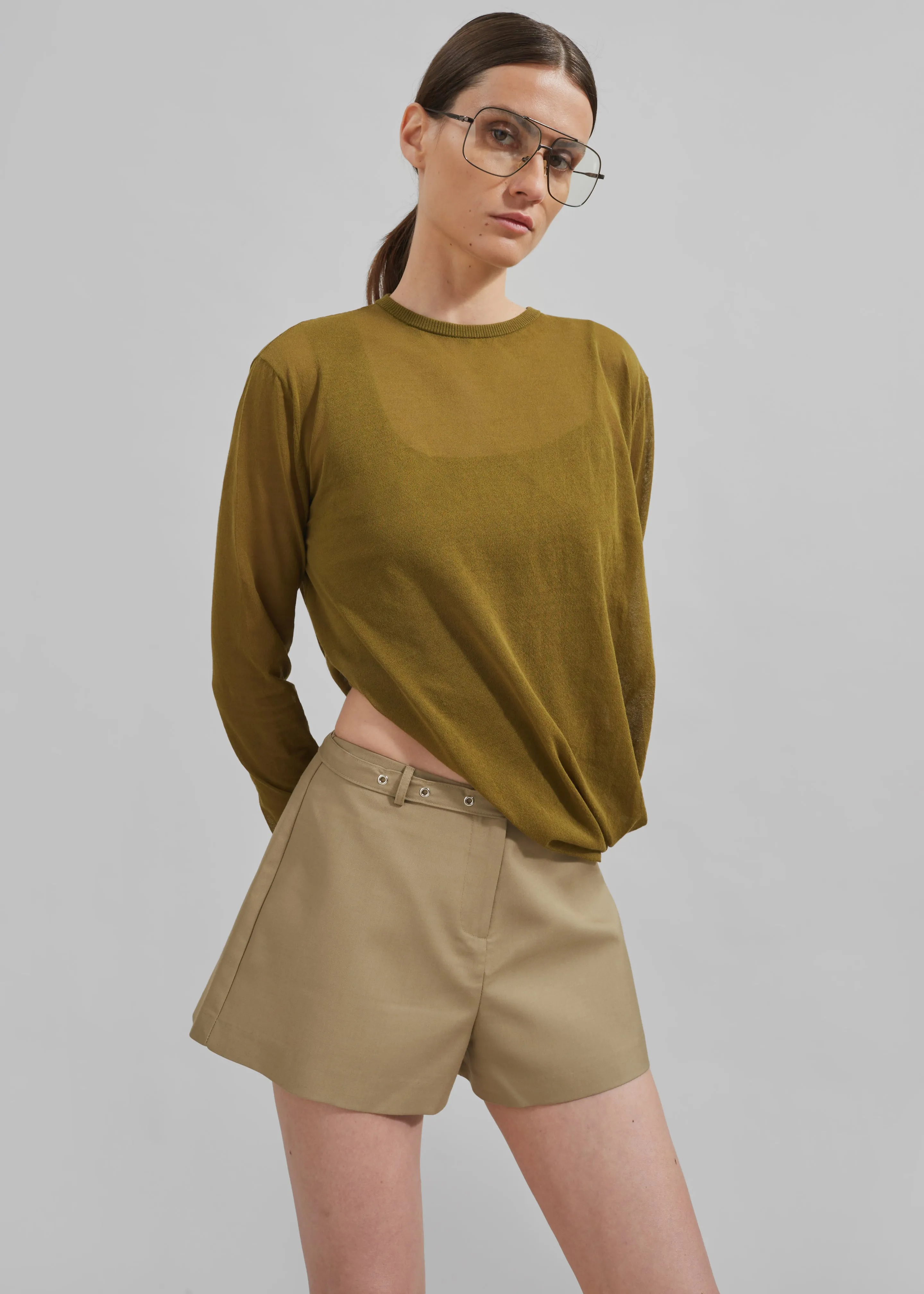 Christopher Esber Slide Long Sleeve Top - Olive sold by Frankie Shop product image thumbnail 3