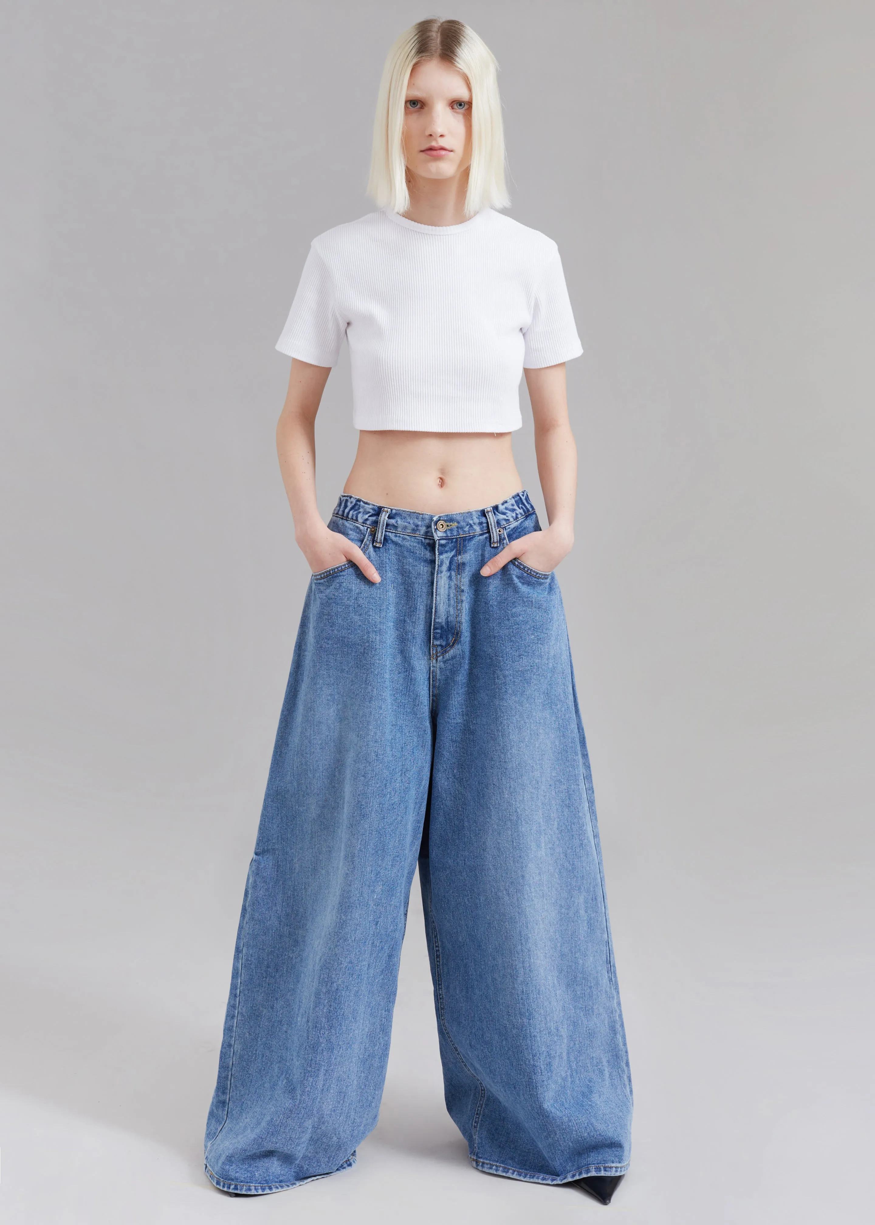 Sasha Wide Leg Jeans - Worn Wash sold by Frankie Shop product image thumbnail 4