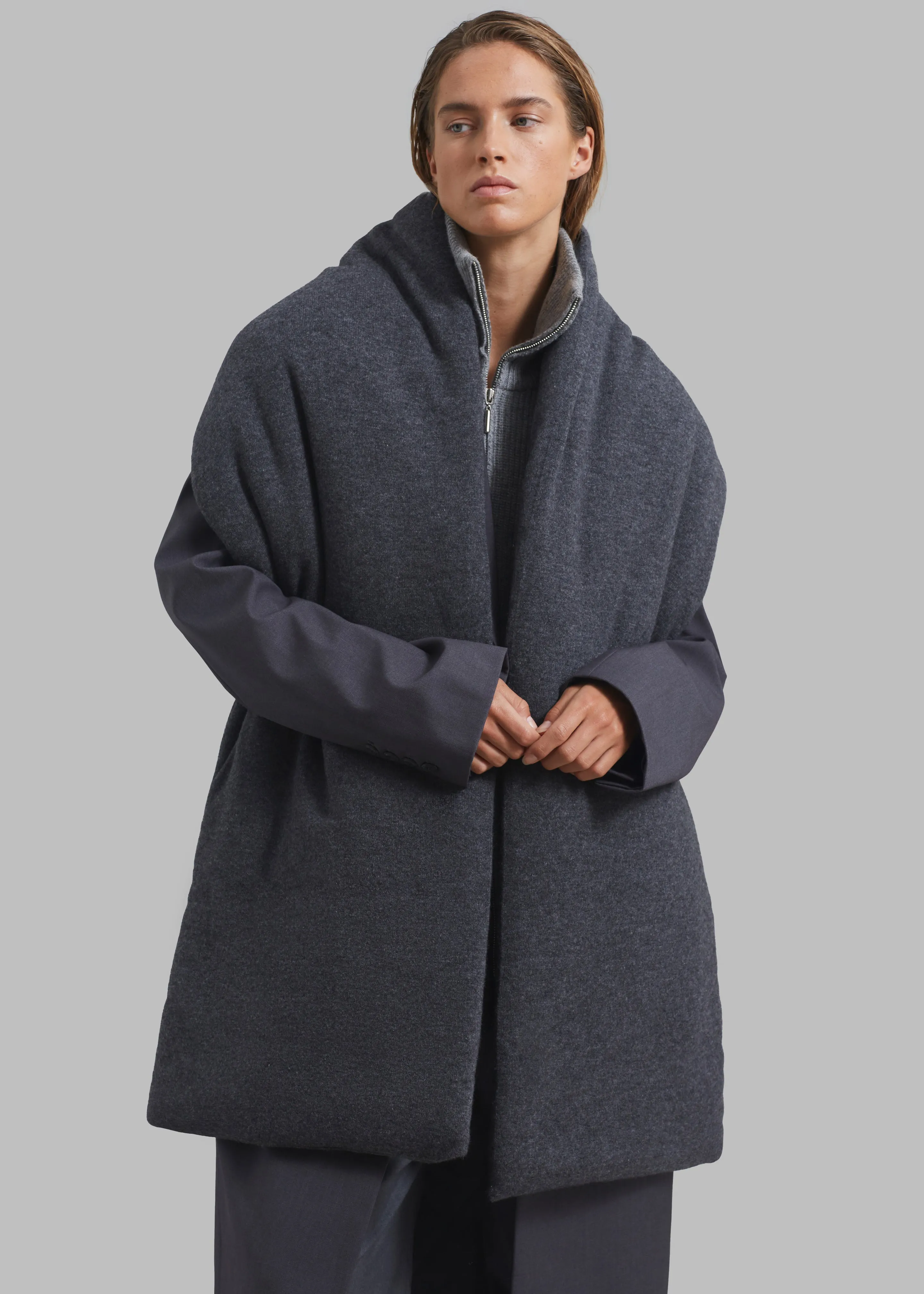 Loulou Studio Holt Cashmere Scarf - Anthracite Melange sold by Frankie Shop product image thumbnail 3