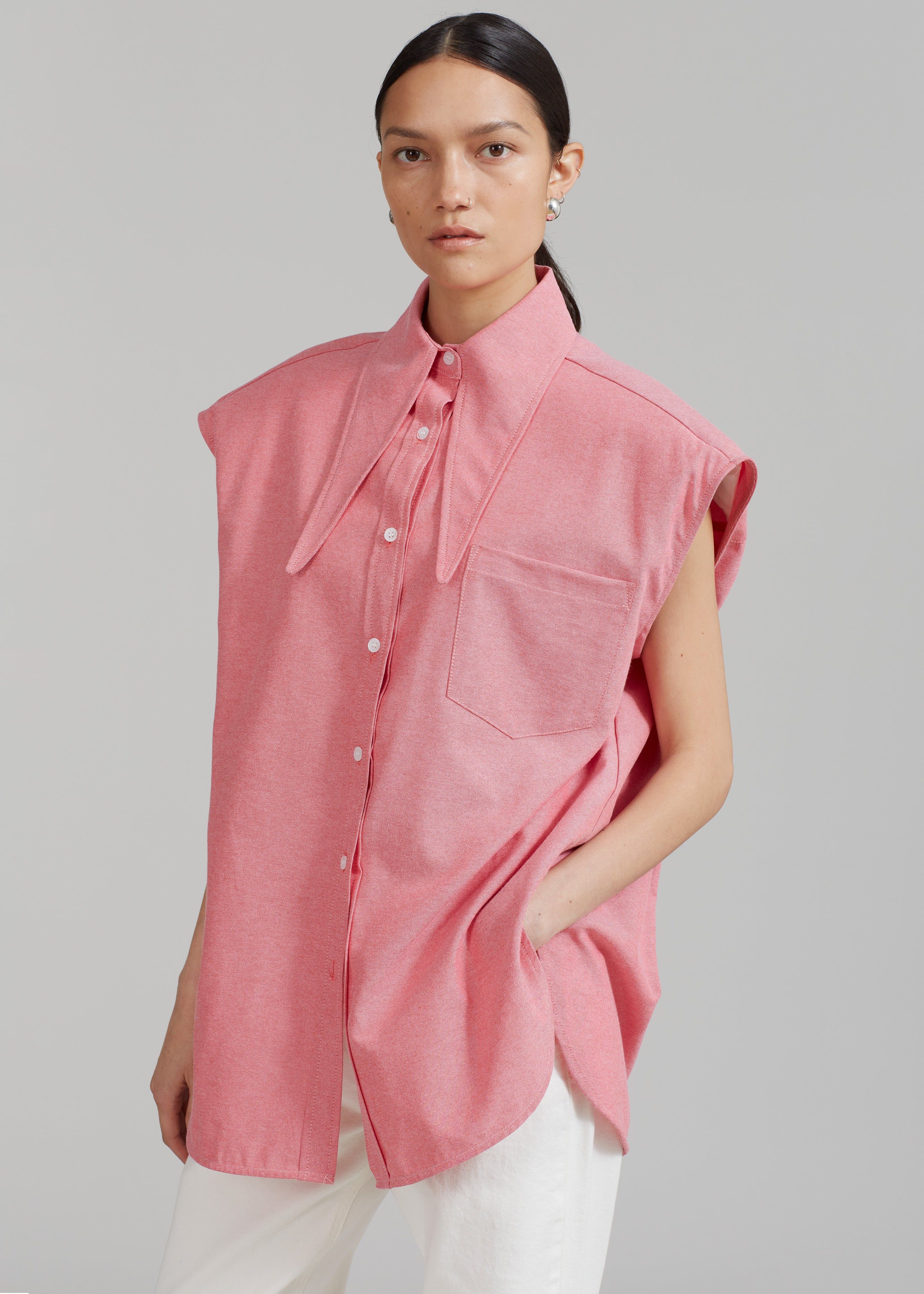 Aiden Long Collar Shirt - Rose sold by Frankie Shop product image thumbnail 6