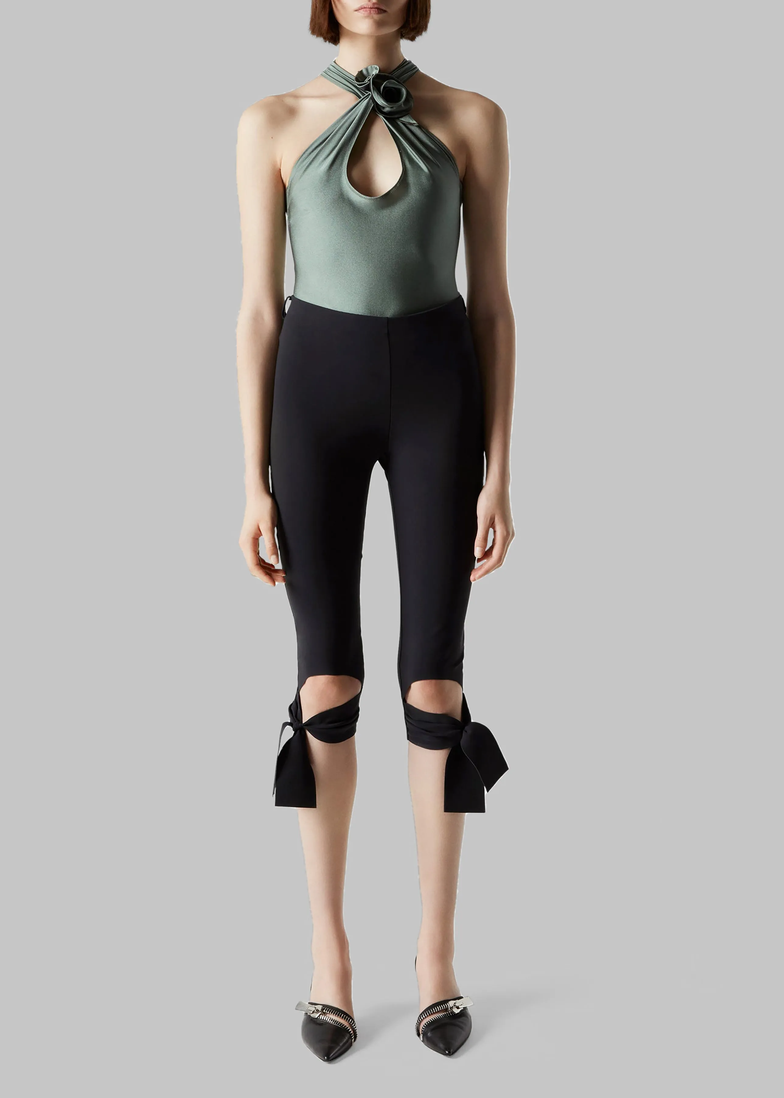 Coperni Crossover Flower Bodysuit - Sage Green sold by Frankie Shop product image thumbnail 2