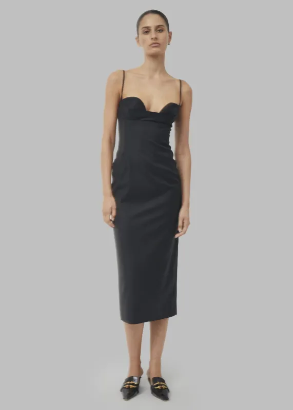 Beare Park Cowl Neck Pencil Dress - Black made by Frankie Shop