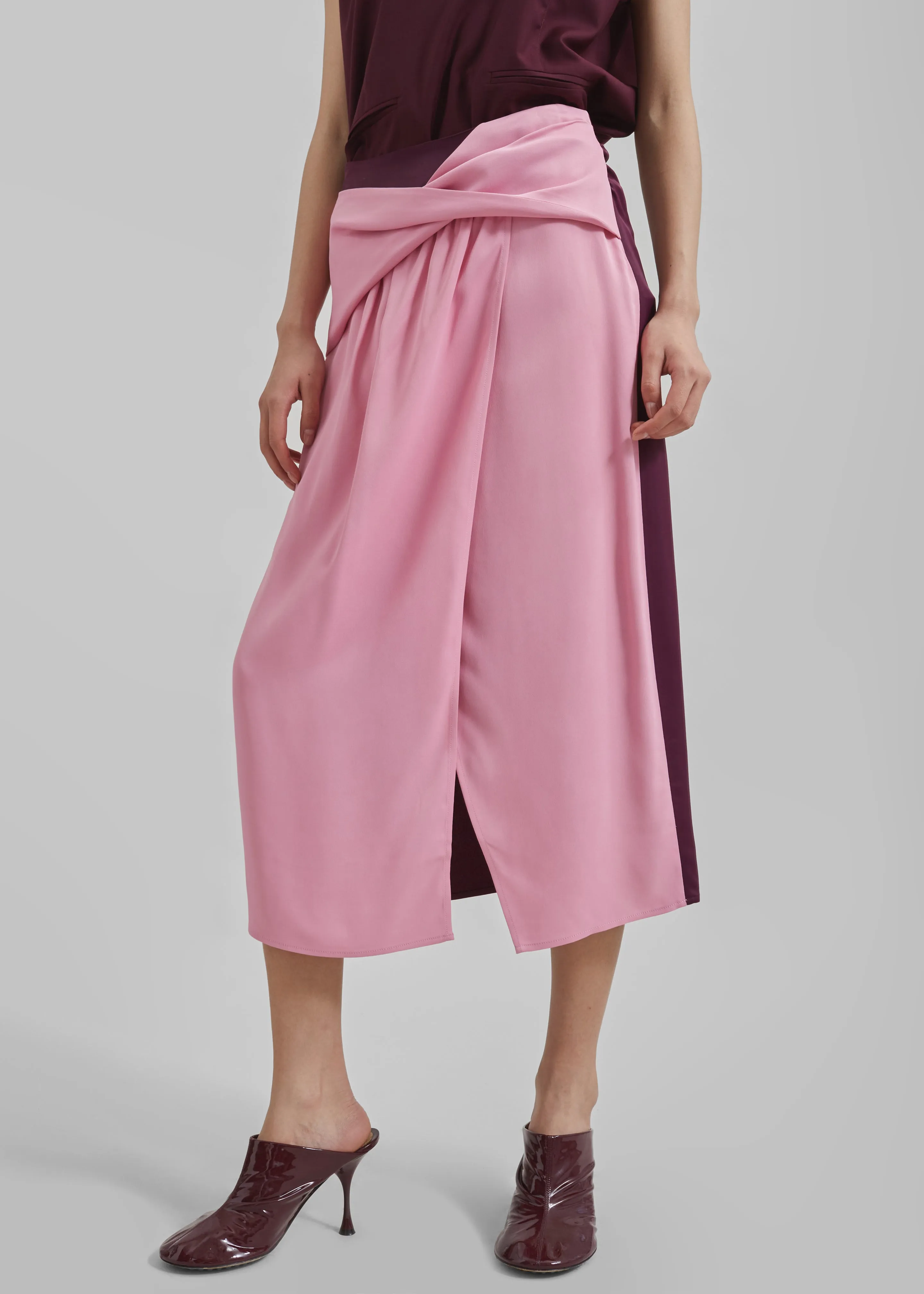 JW Anderson Twisted Midi Skirt - Bubblegum sold by Frankie Shop