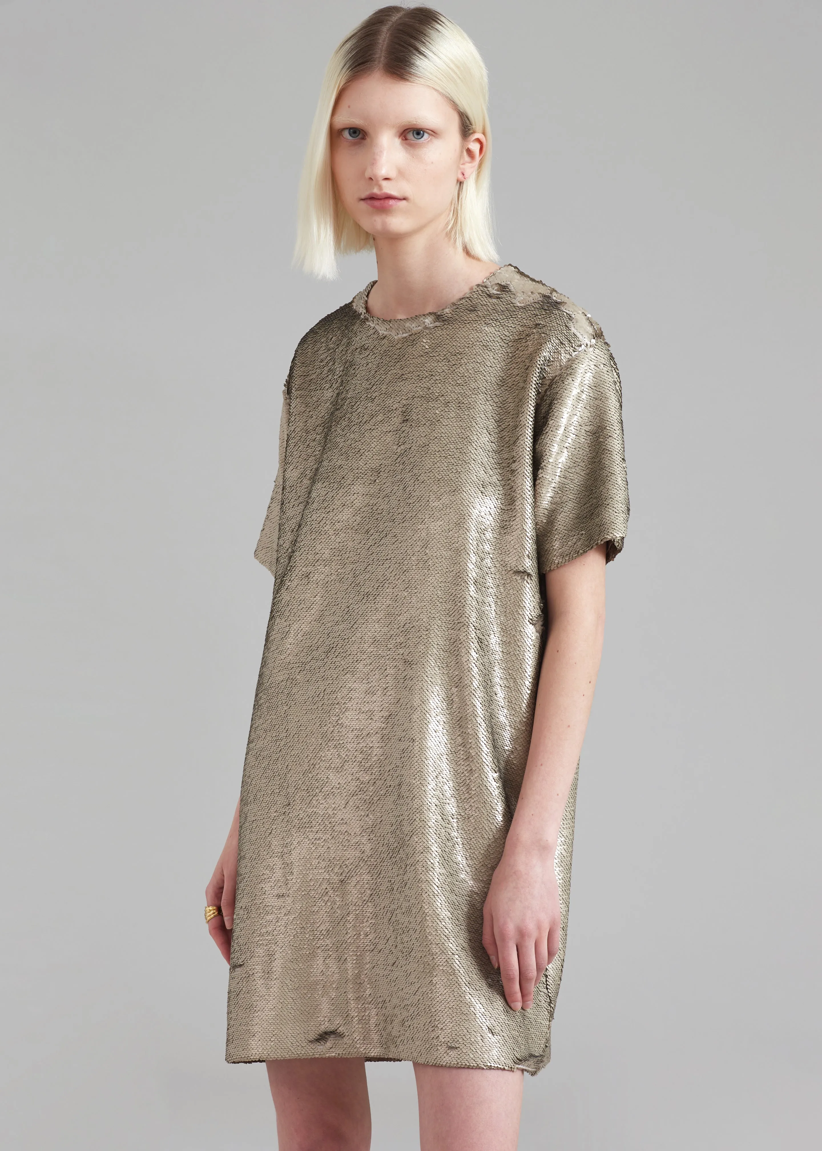 Riley Sequins Tee Mini Dress - Bronze sold by Frankie Shop product image thumbnail 3