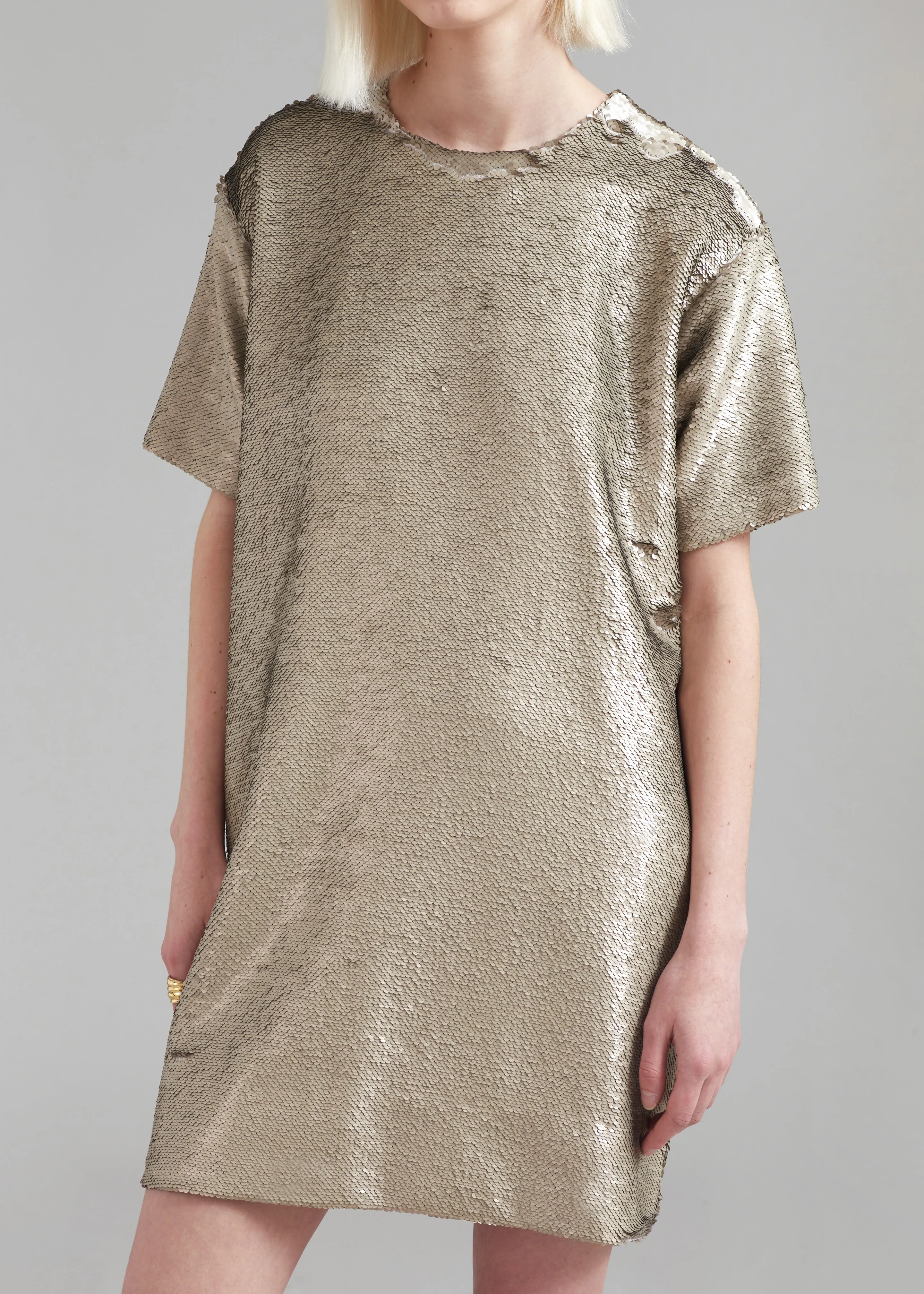 Riley Sequins Tee Mini Dress - Bronze sold by Frankie Shop product image thumbnail 2