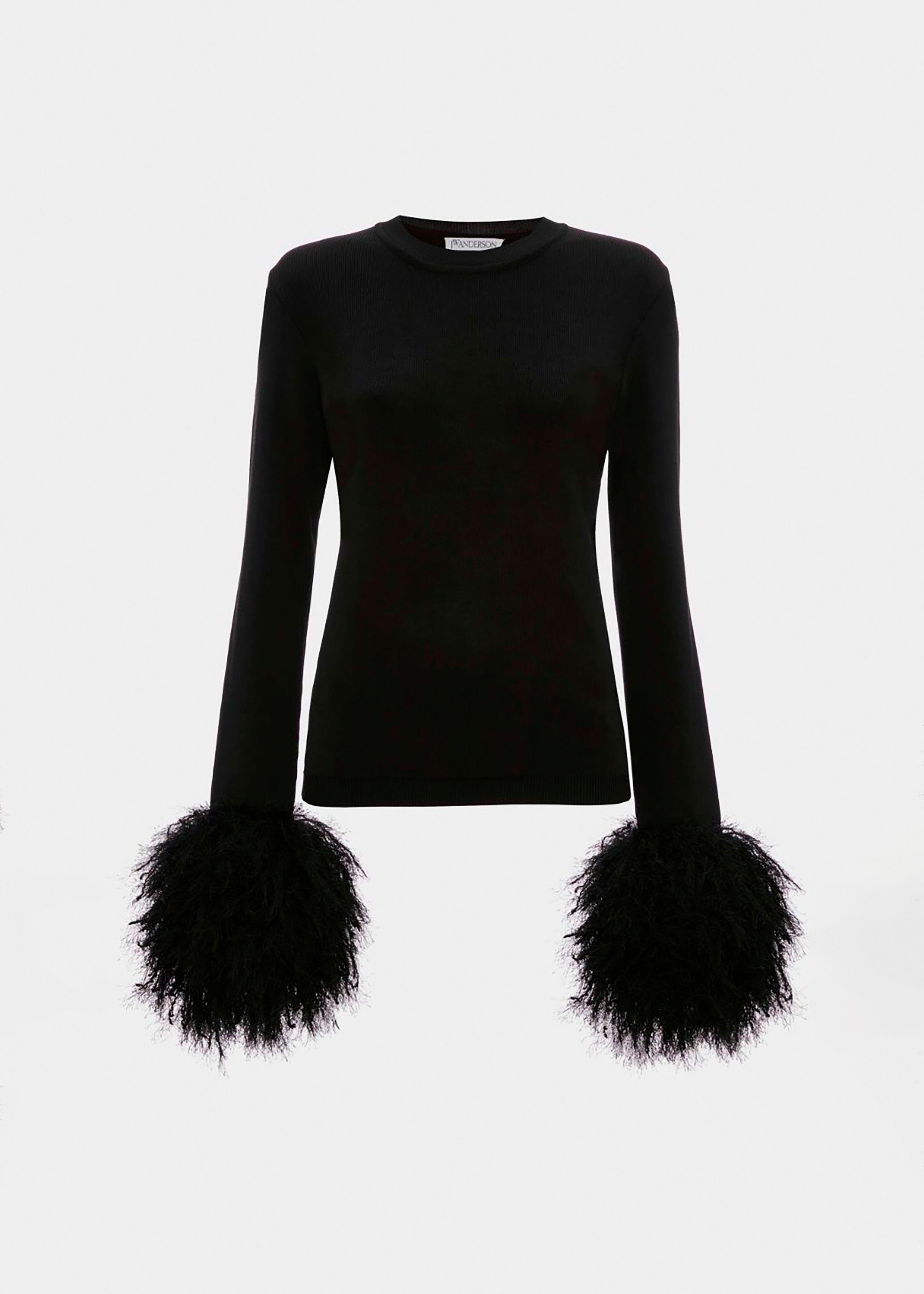 JW Anderson Pom Pom Cuff Crew Neck Jumper - Black sold by Frankie Shop product image thumbnail 9