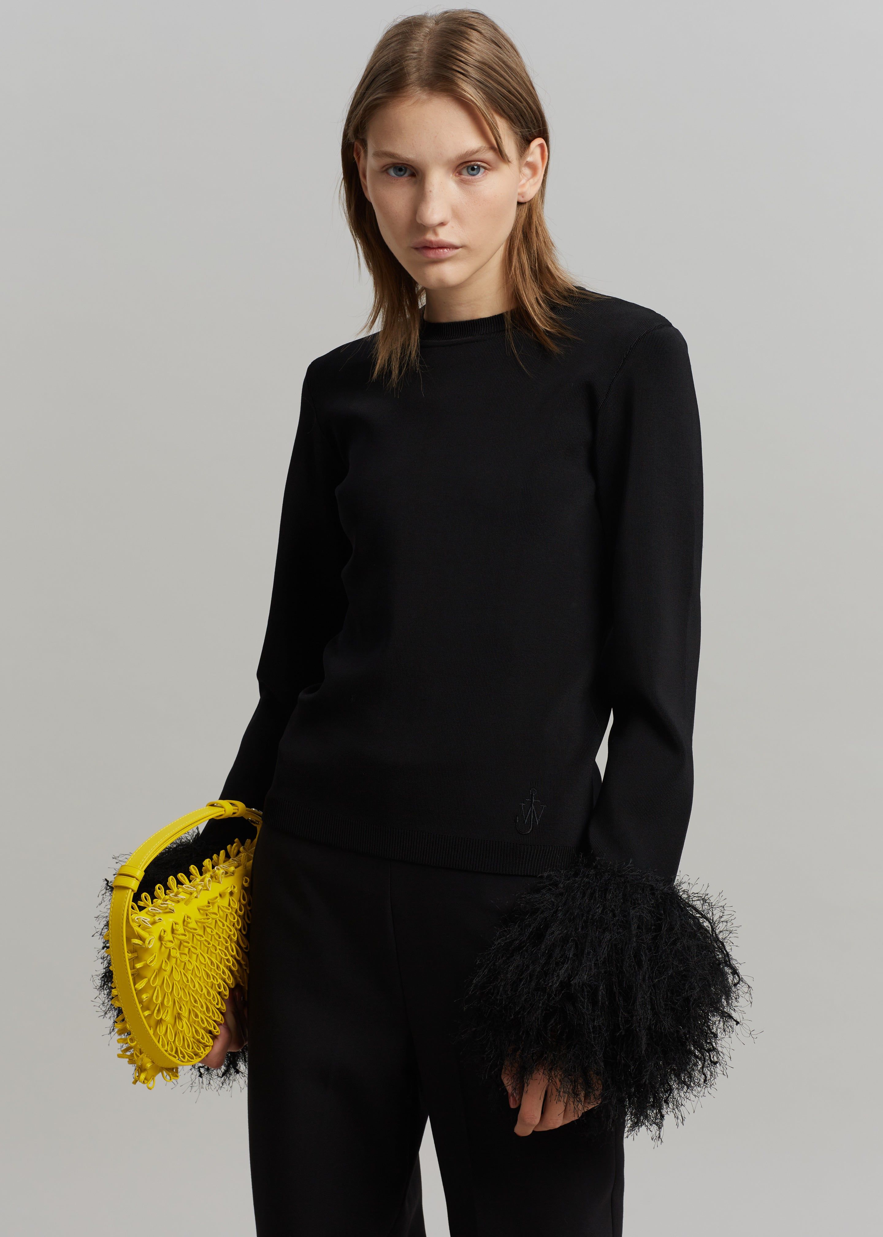 JW Anderson Pom Pom Cuff Crew Neck Jumper - Black sold by Frankie Shop product image thumbnail 5