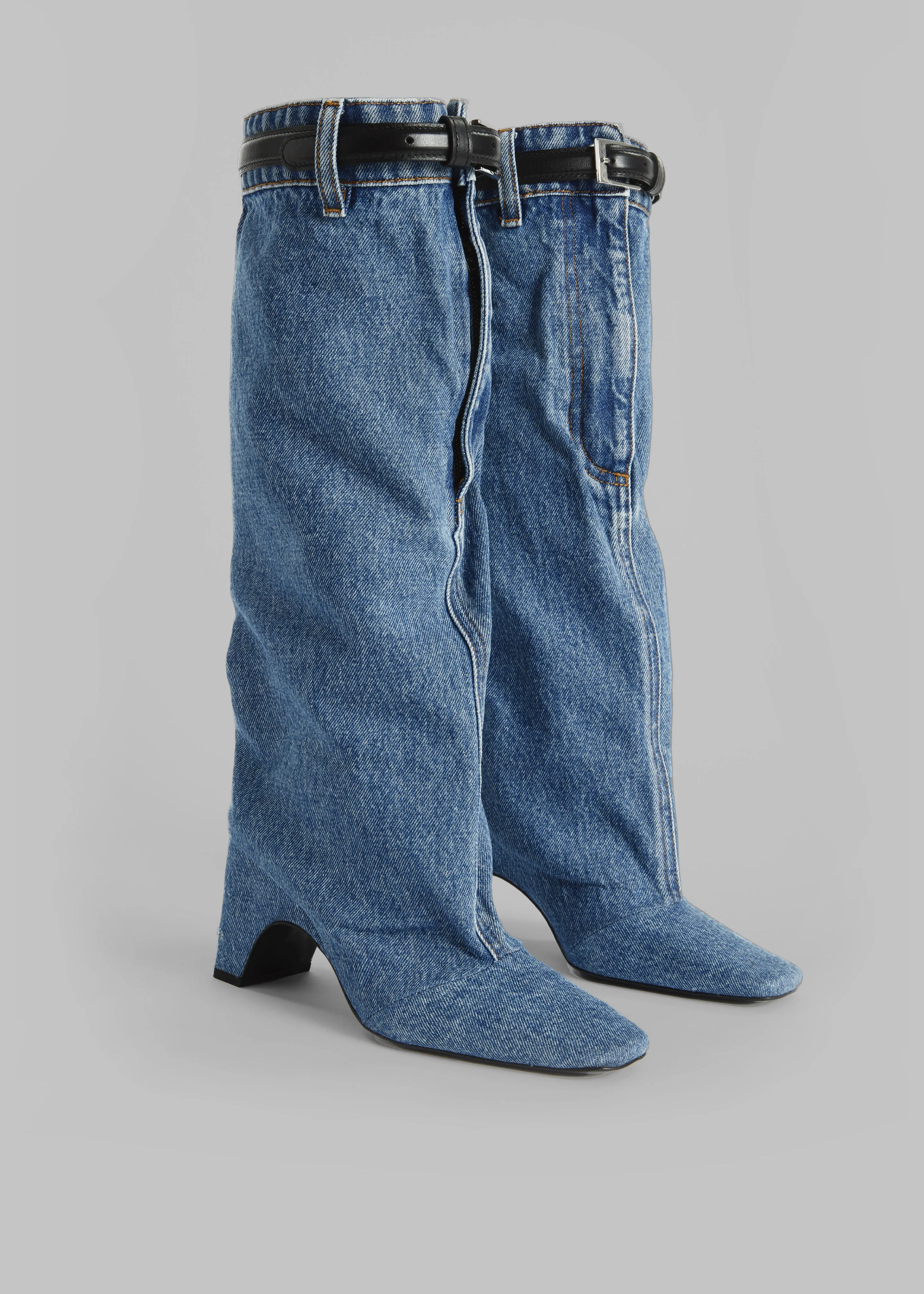 Coperni Denim Open Knee Bridge Boots - Washed Blue sold by Frankie Shop product image thumbnail 5