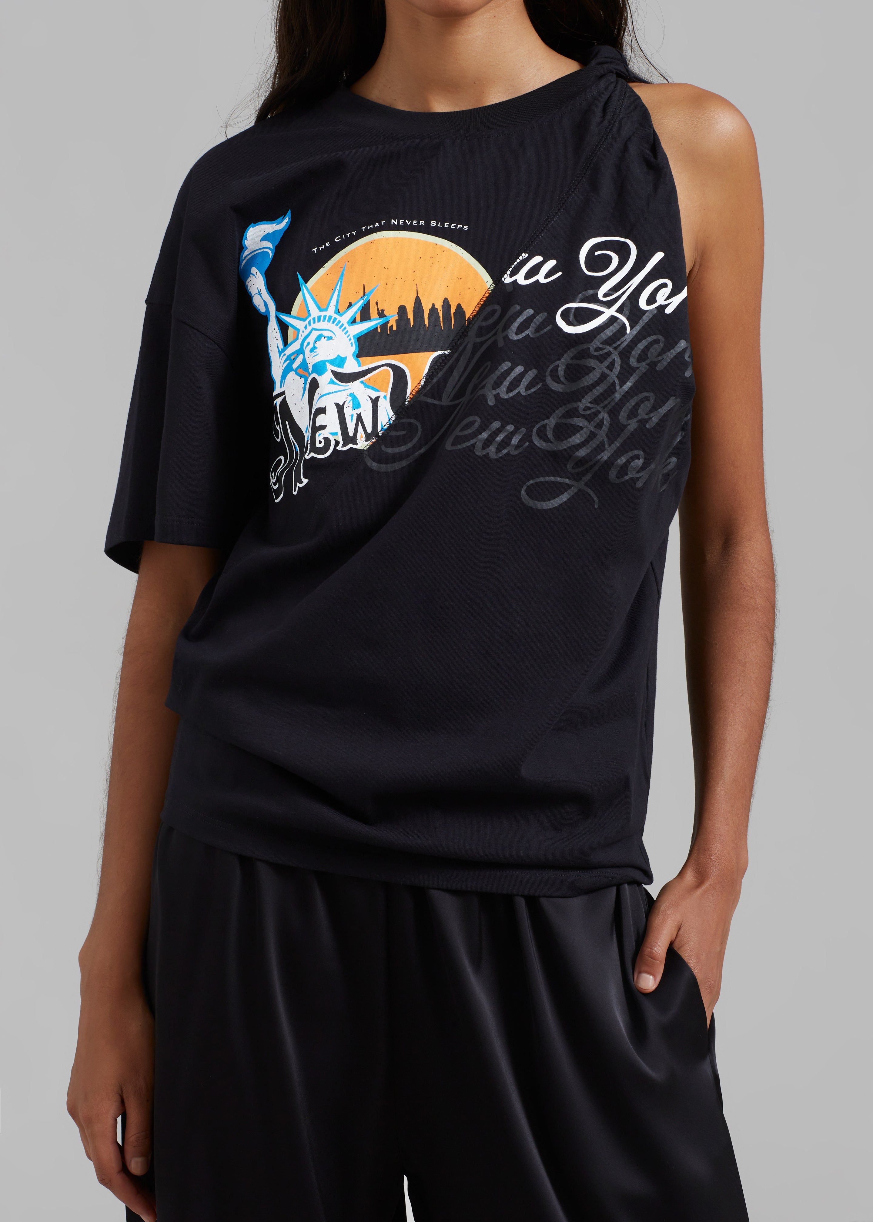 3.1 Phillip Lim We Are NY One Shoulder T-Shirt - Black Multi sold by Frankie Shop product image thumbnail 3