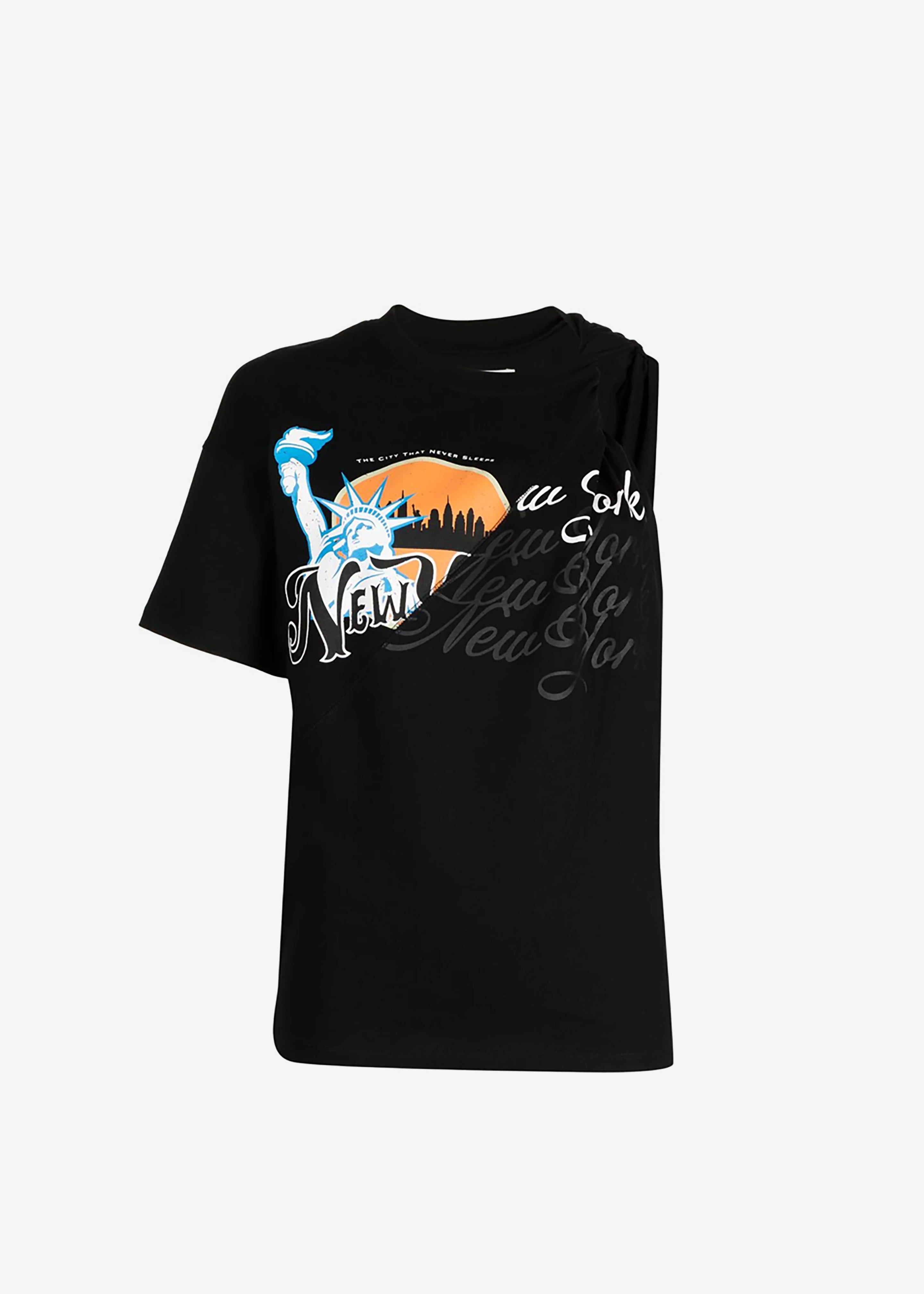 3.1 Phillip Lim We Are NY One Shoulder T-Shirt - Black Multi sold by Frankie Shop product image thumbnail 6