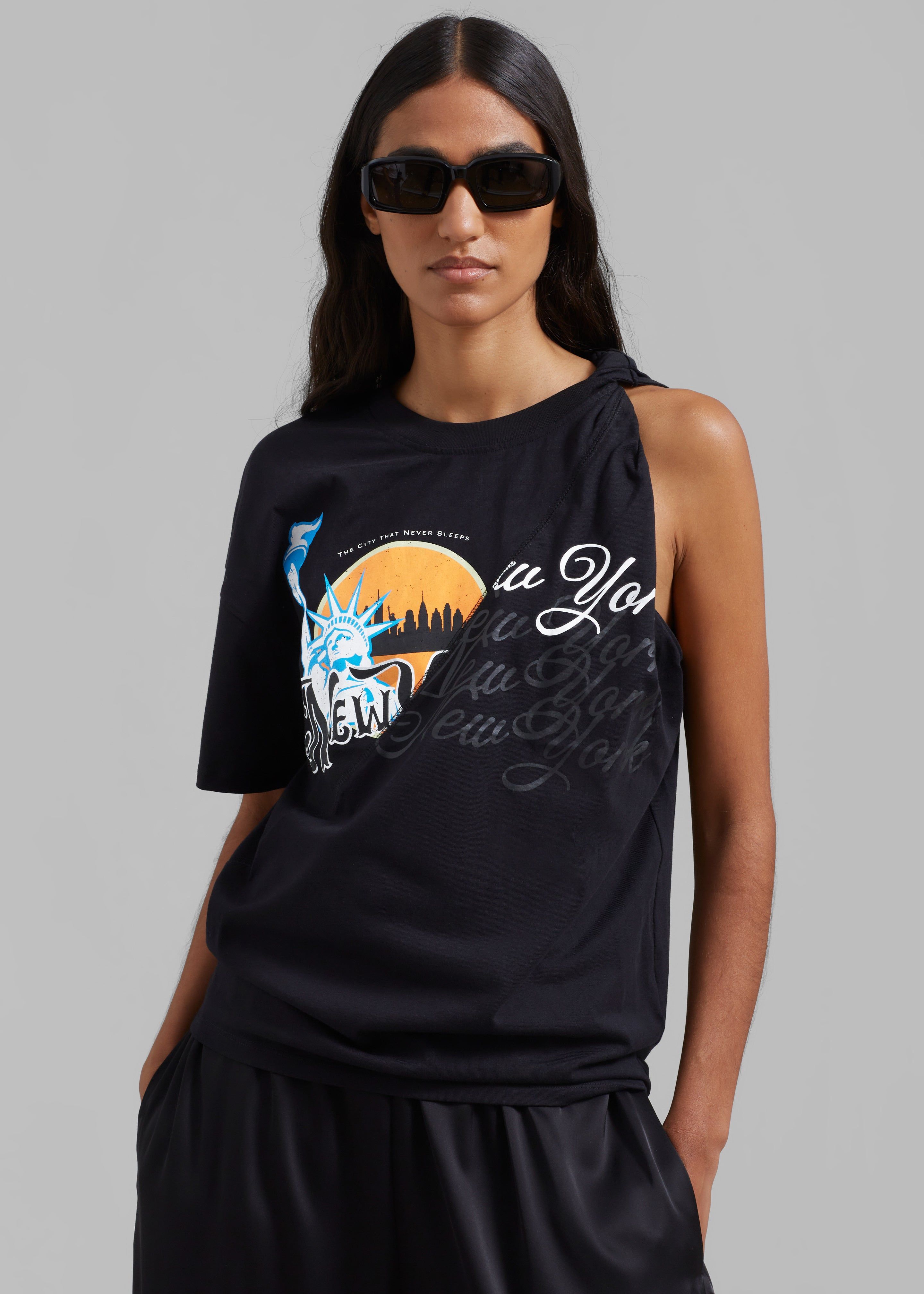 3.1 Phillip Lim We Are NY One Shoulder T-Shirt - Black Multi sold by Frankie Shop product image thumbnail 4