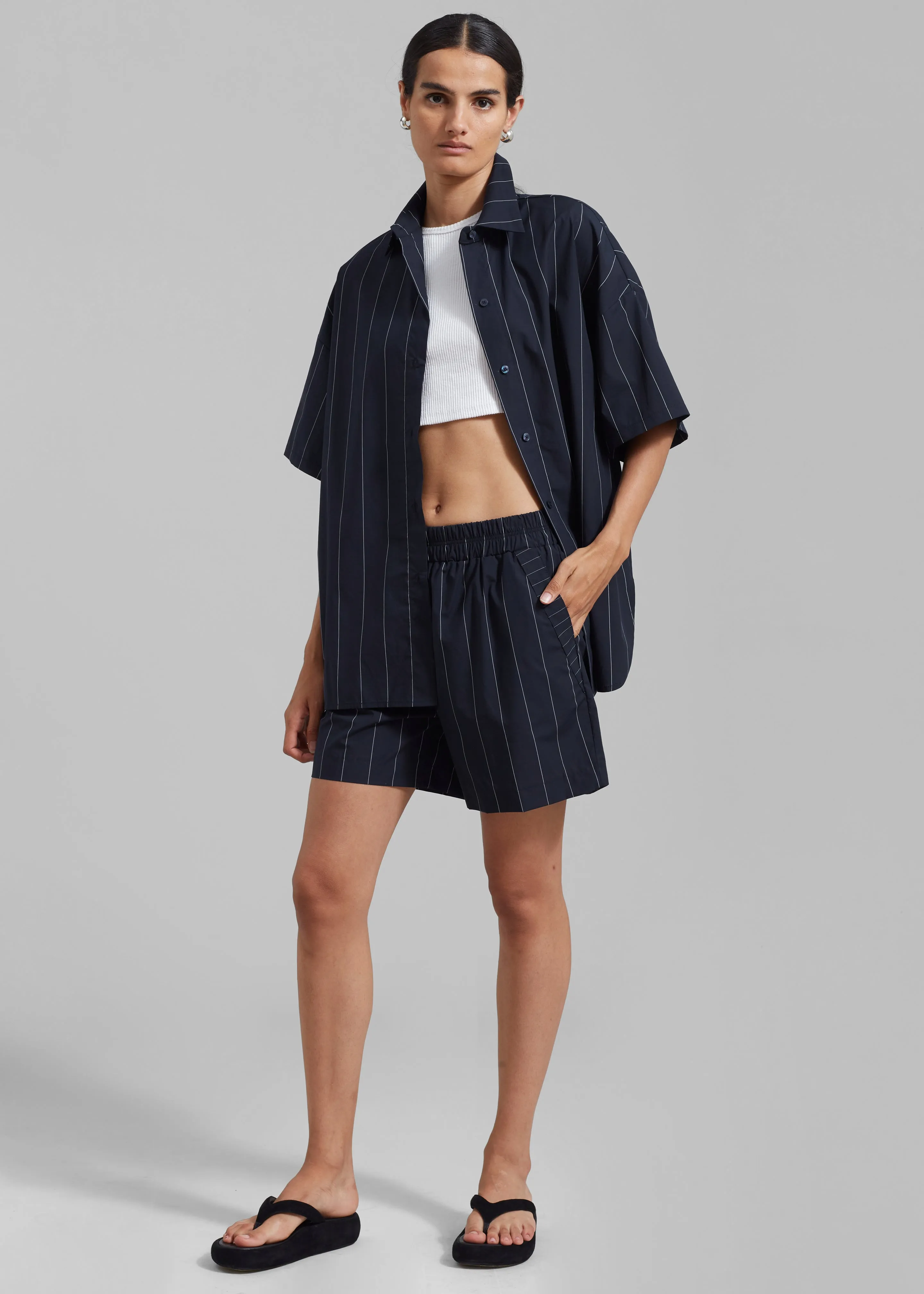 Finn Boxer Shorts - White Stripe sold by Frankie Shop