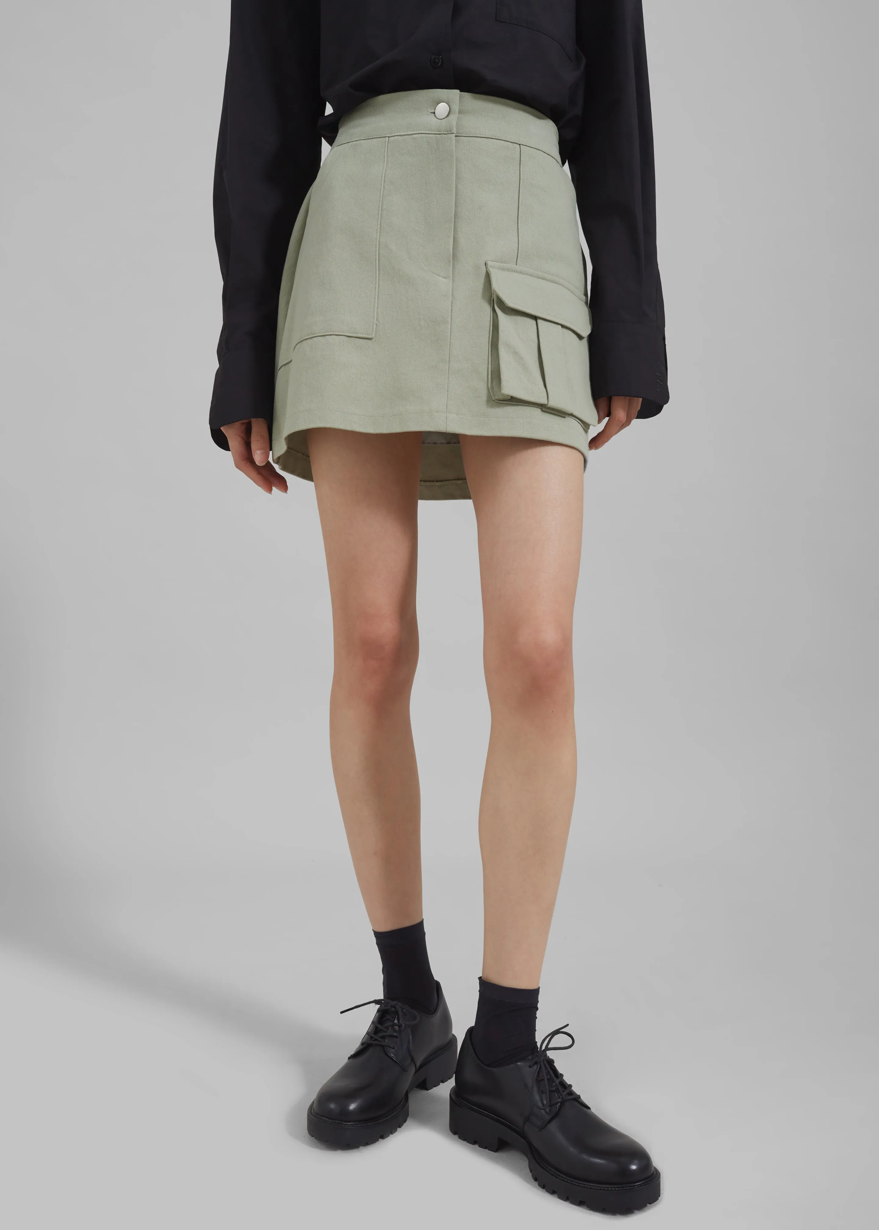 Malia Cargo Mini Skirt - Khaki sold by Frankie Shop product image thumbnail 4