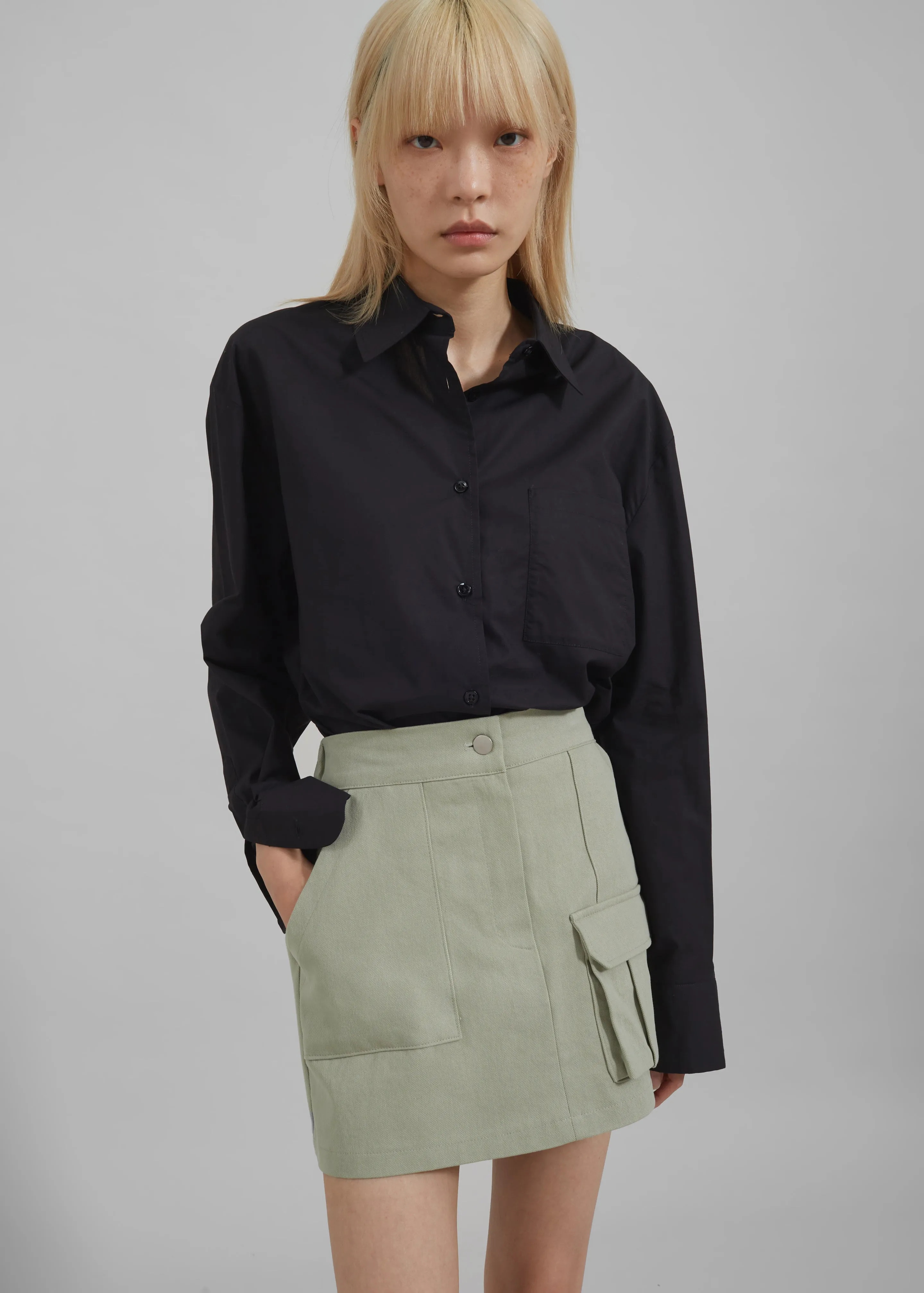 Malia Cargo Mini Skirt - Khaki sold by Frankie Shop product image thumbnail 3