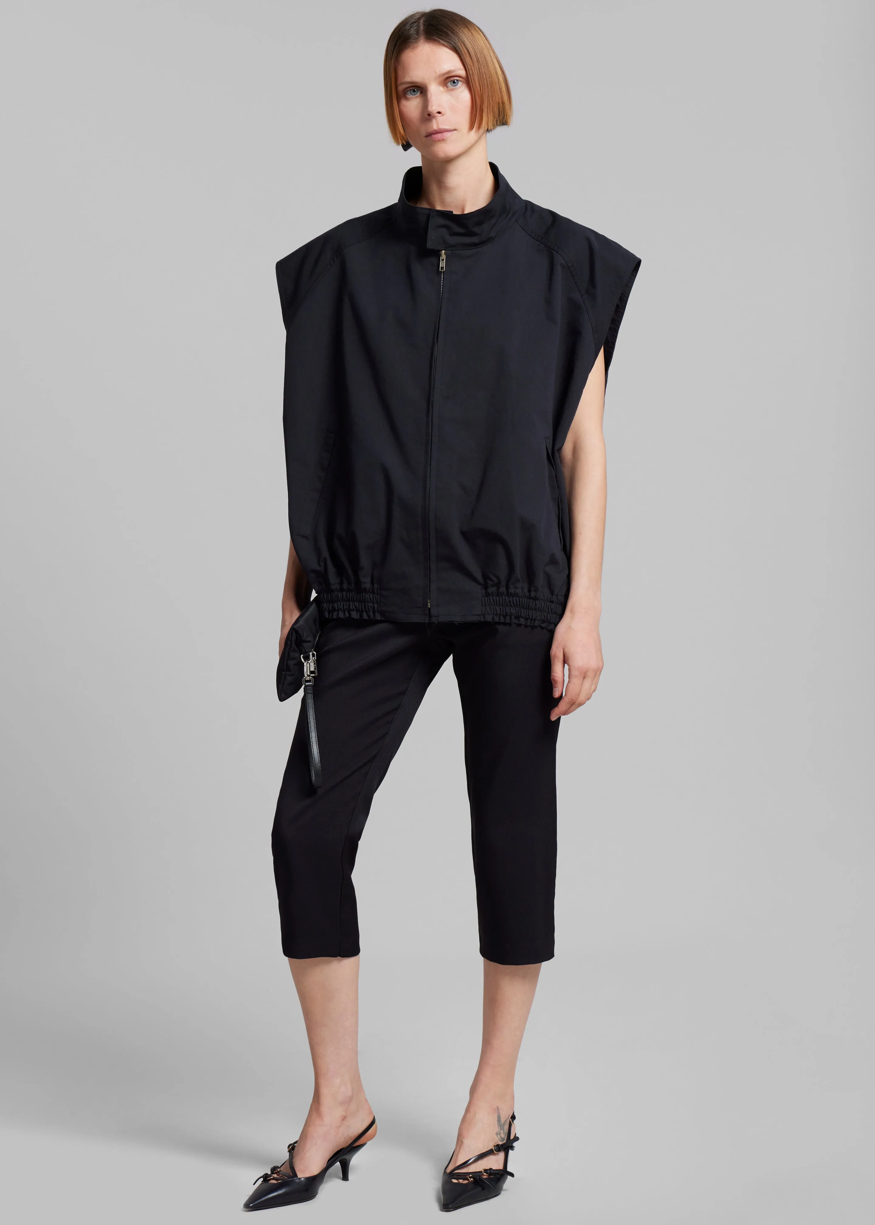 Lance Sleeveless Bomber Jacket - Black sold by Frankie Shop
