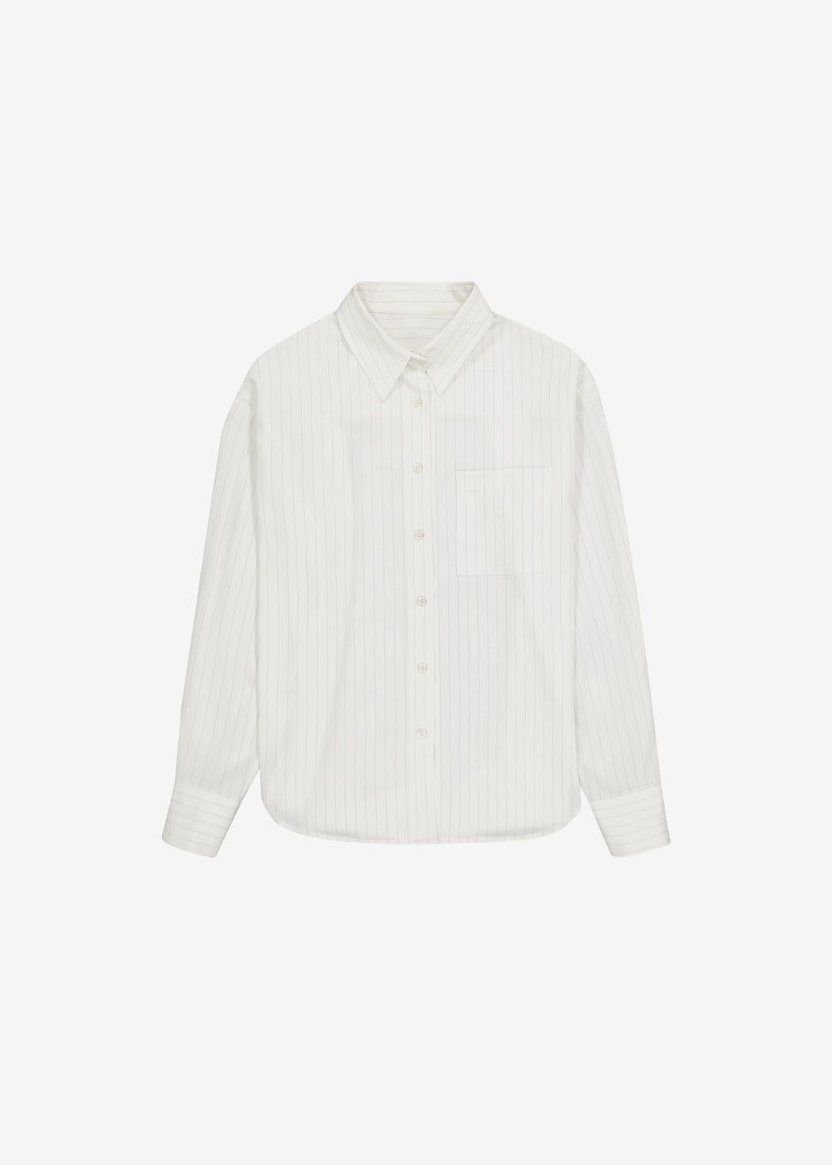 Lui Fluid Pinstripe Shirt - Off White sold by Frankie Shop product image thumbnail 7
