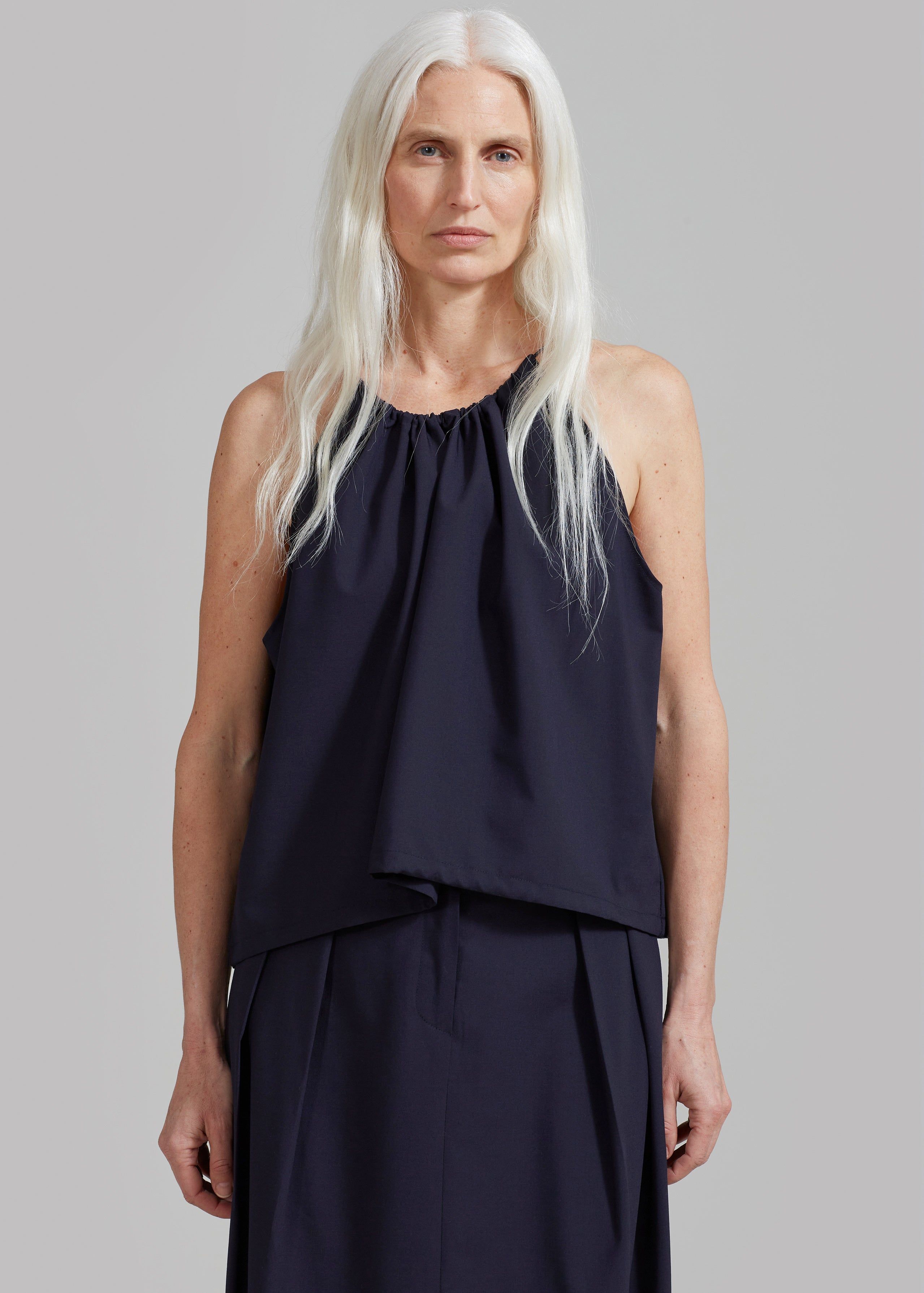 Leah Sleeveless Top - Navy sold by Frankie Shop