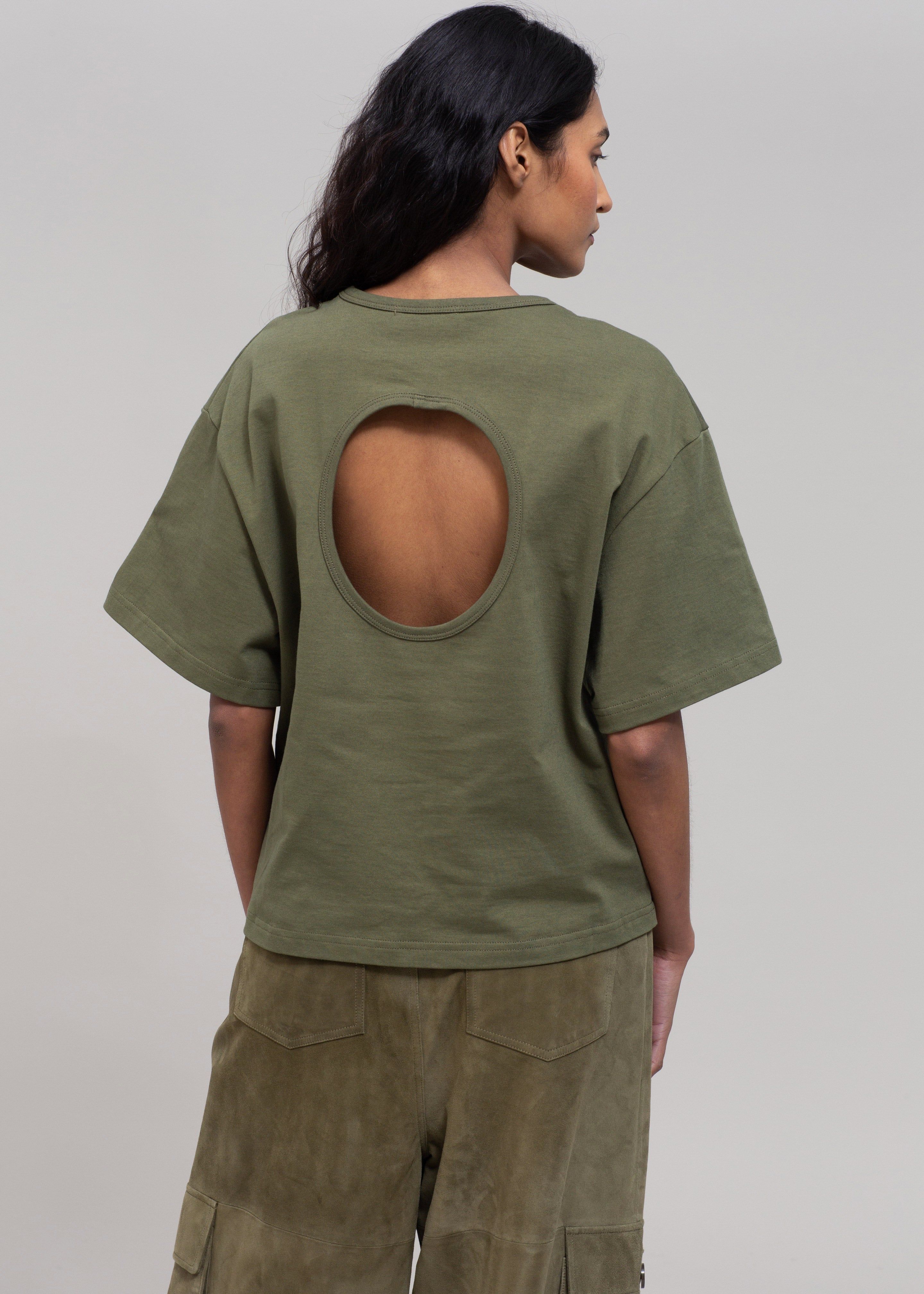 Matteau Circle Back Tee - Khaki sold by Frankie Shop