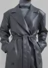 Tina Faux Leather Trench Coat - Grey sold by Frankie Shop