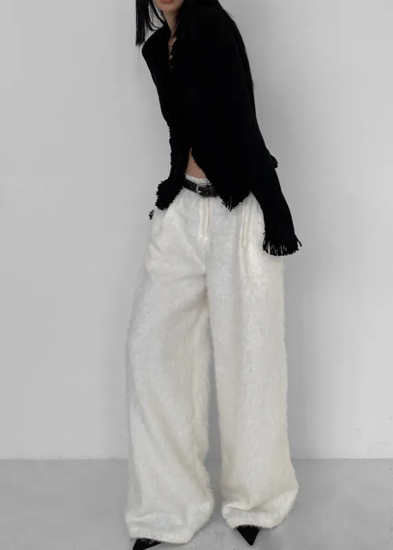 Millie Fluffy Pants - White sold by Frankie Shop