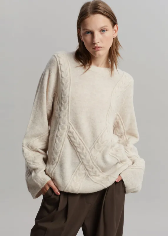 The Garment Courchevel Cable Knit - Oatmeal made by Frankie Shop