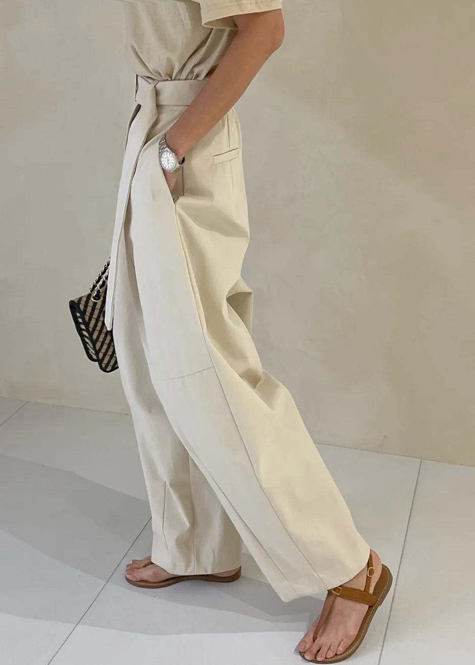 Mia Belted Pants - Beige sold by Frankie Shop product image thumbnail 5