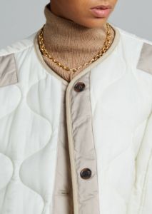 Teddy Quilted Jacket - Ivory/Clay sold by Frankie Shop