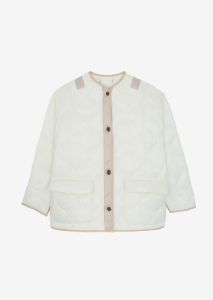 Teddy Quilted Jacket - Ivory/Clay sold by Frankie Shop