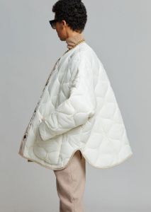 Teddy Quilted Jacket - Ivory/Clay sold by Frankie Shop