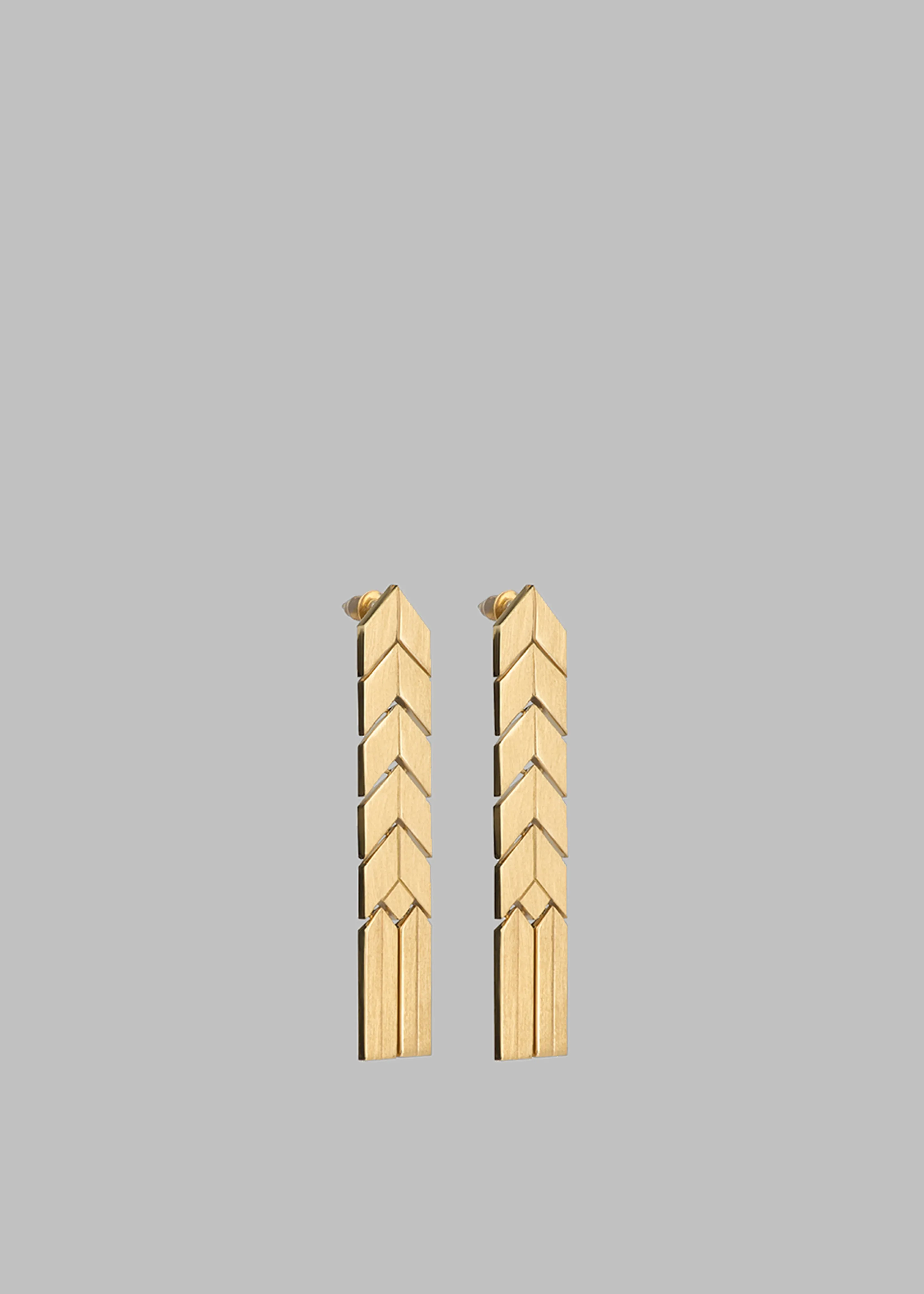 Bevza Flat Spikelet Earrings - Gold sold by Frankie Shop product image thumbnail 2