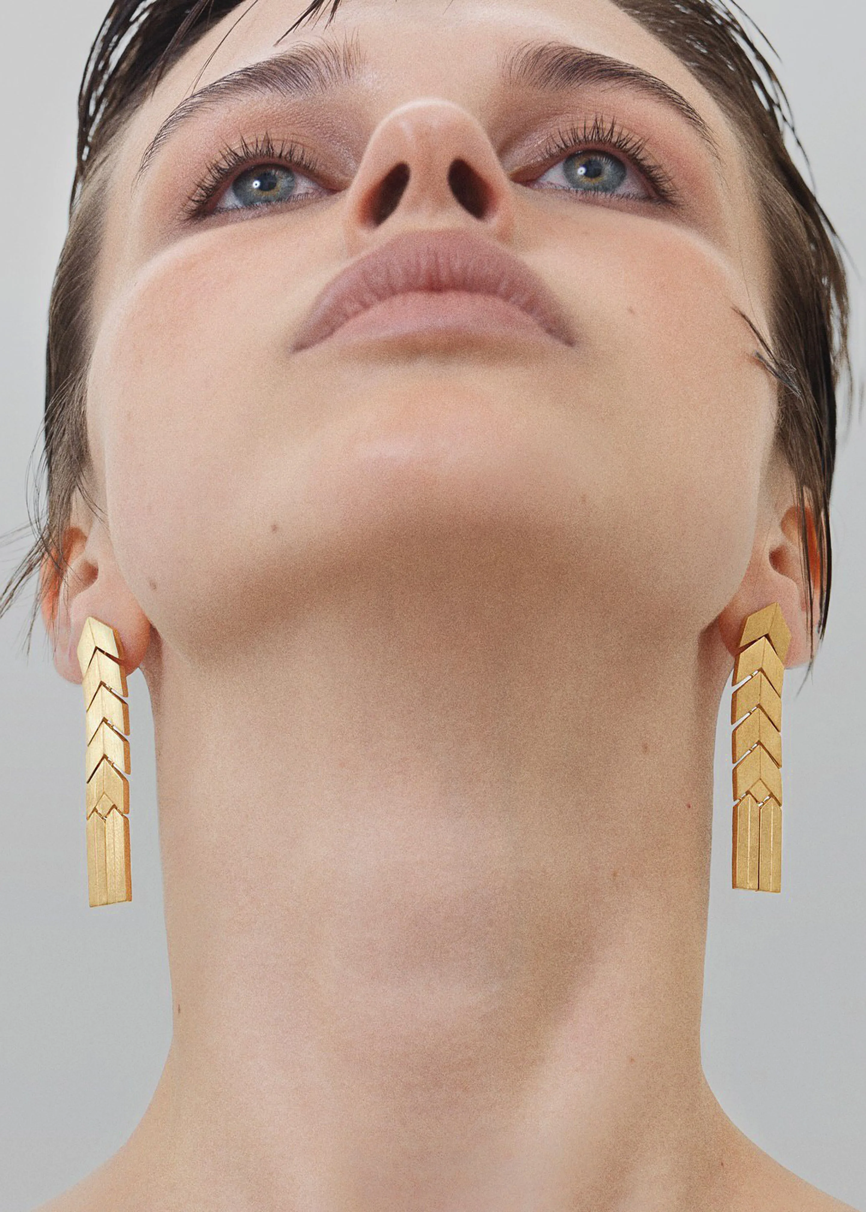 Bevza Flat Spikelet Earrings - Gold sold by Frankie Shop