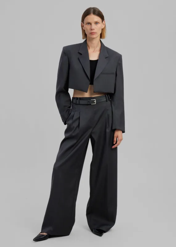 Glenn Wide Pants - Charcoal made by Frankie Shop