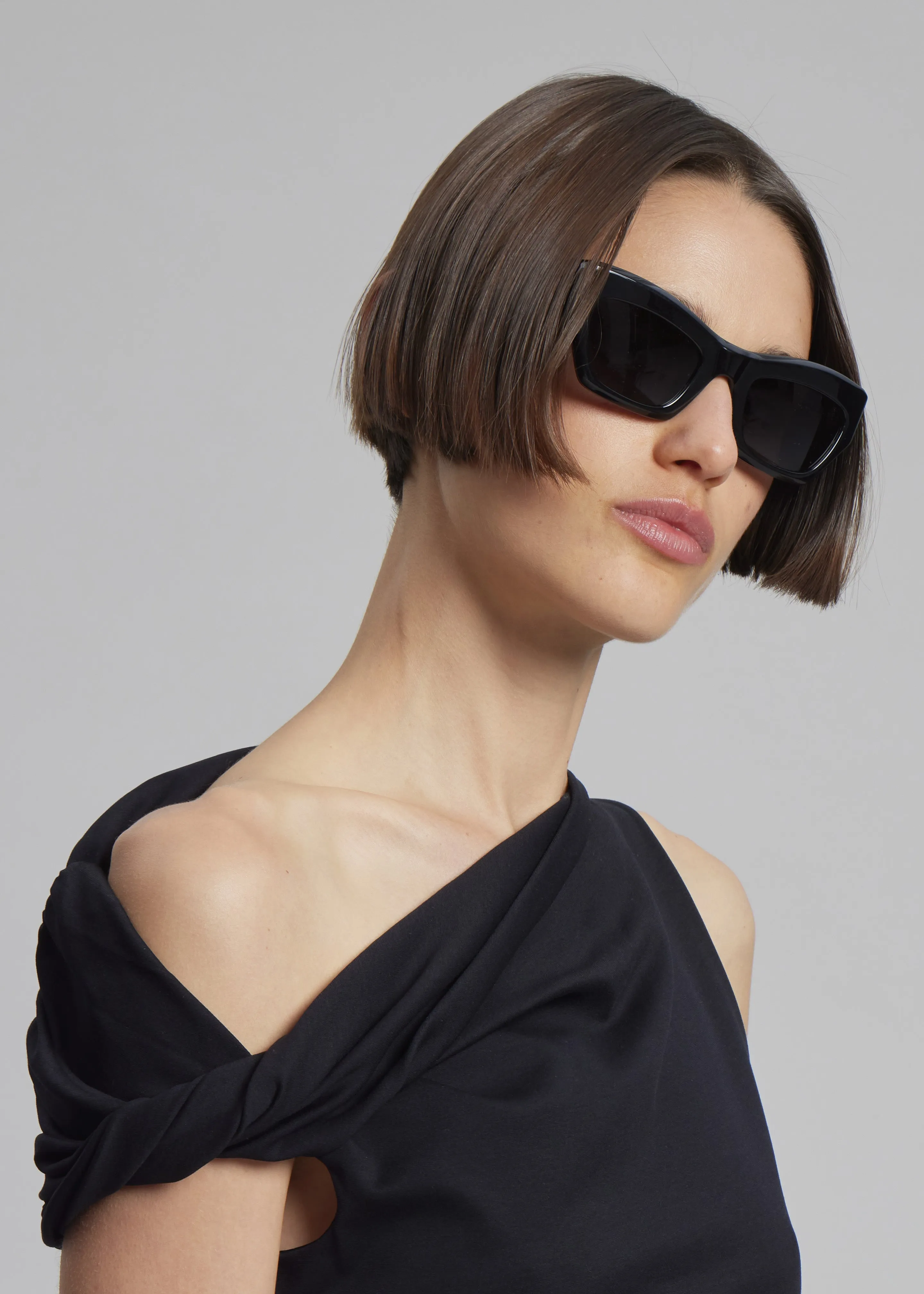 Port Tanger Ayreen Sunglasses - Black Acetate/Black Lens sold by Frankie Shop product image thumbnail 5