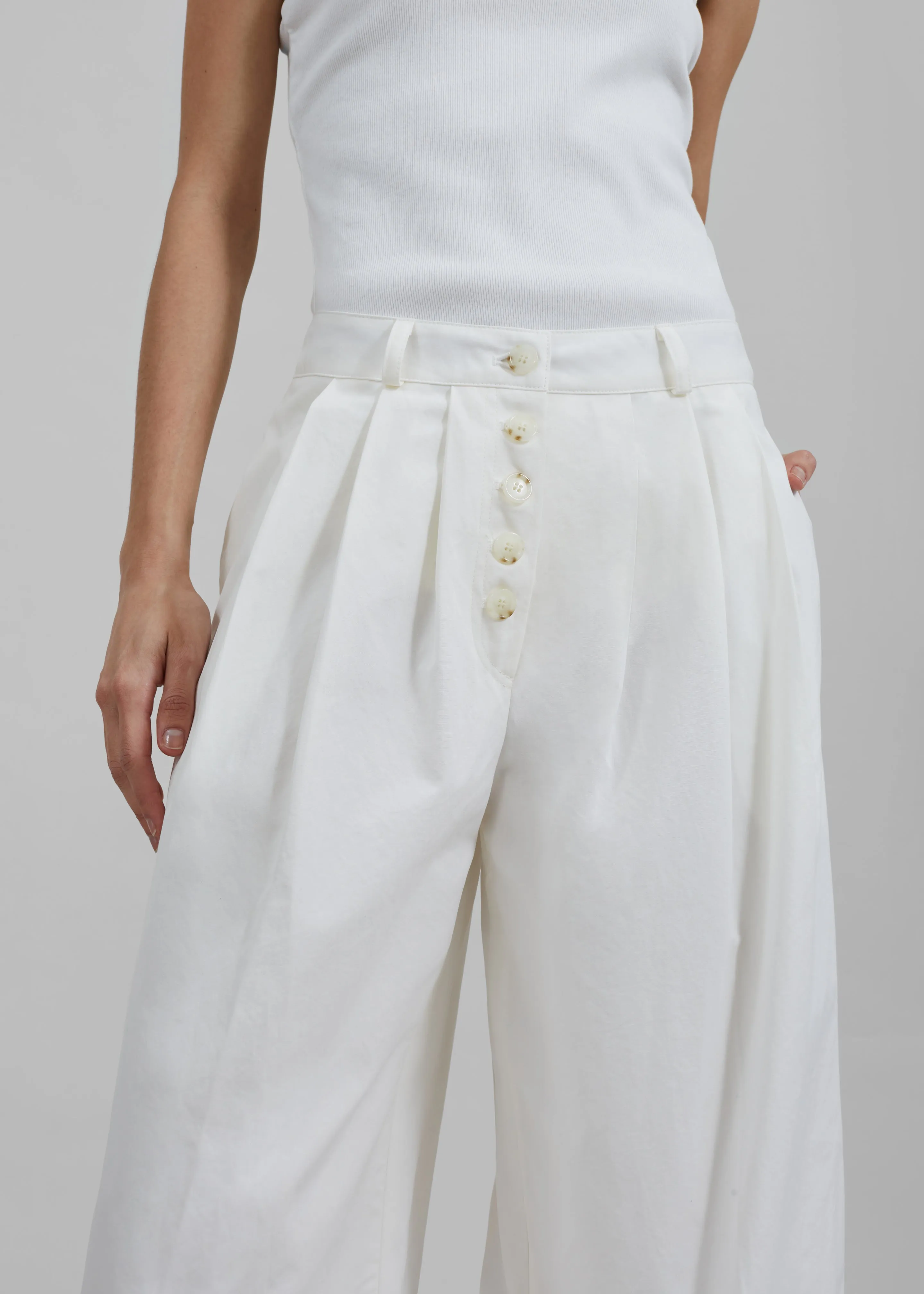 Rhys Pleated Trousers - White sold by Frankie Shop product image thumbnail 5