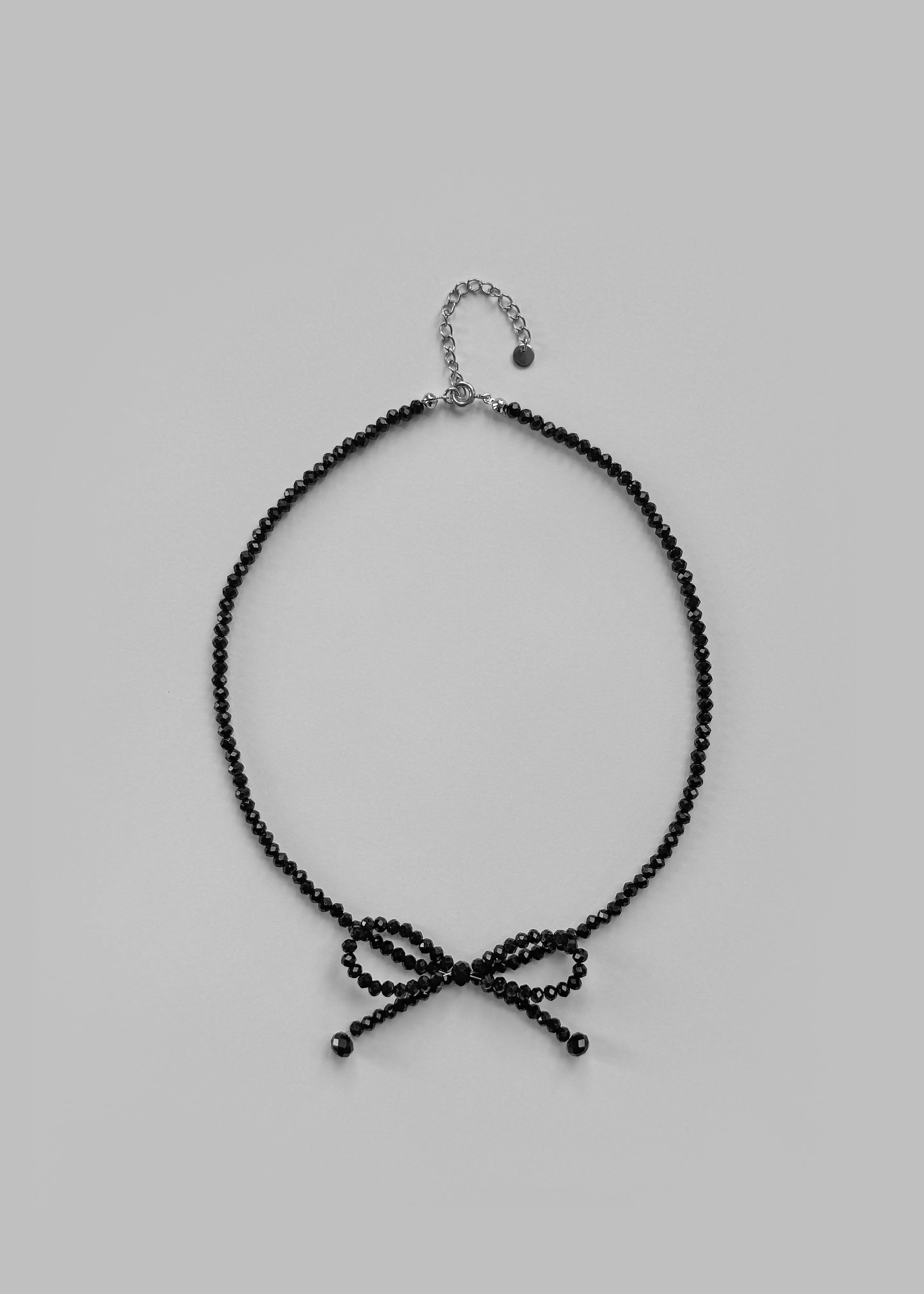 Adelphine Beaded Bow Necklace - Black sold by Frankie Shop