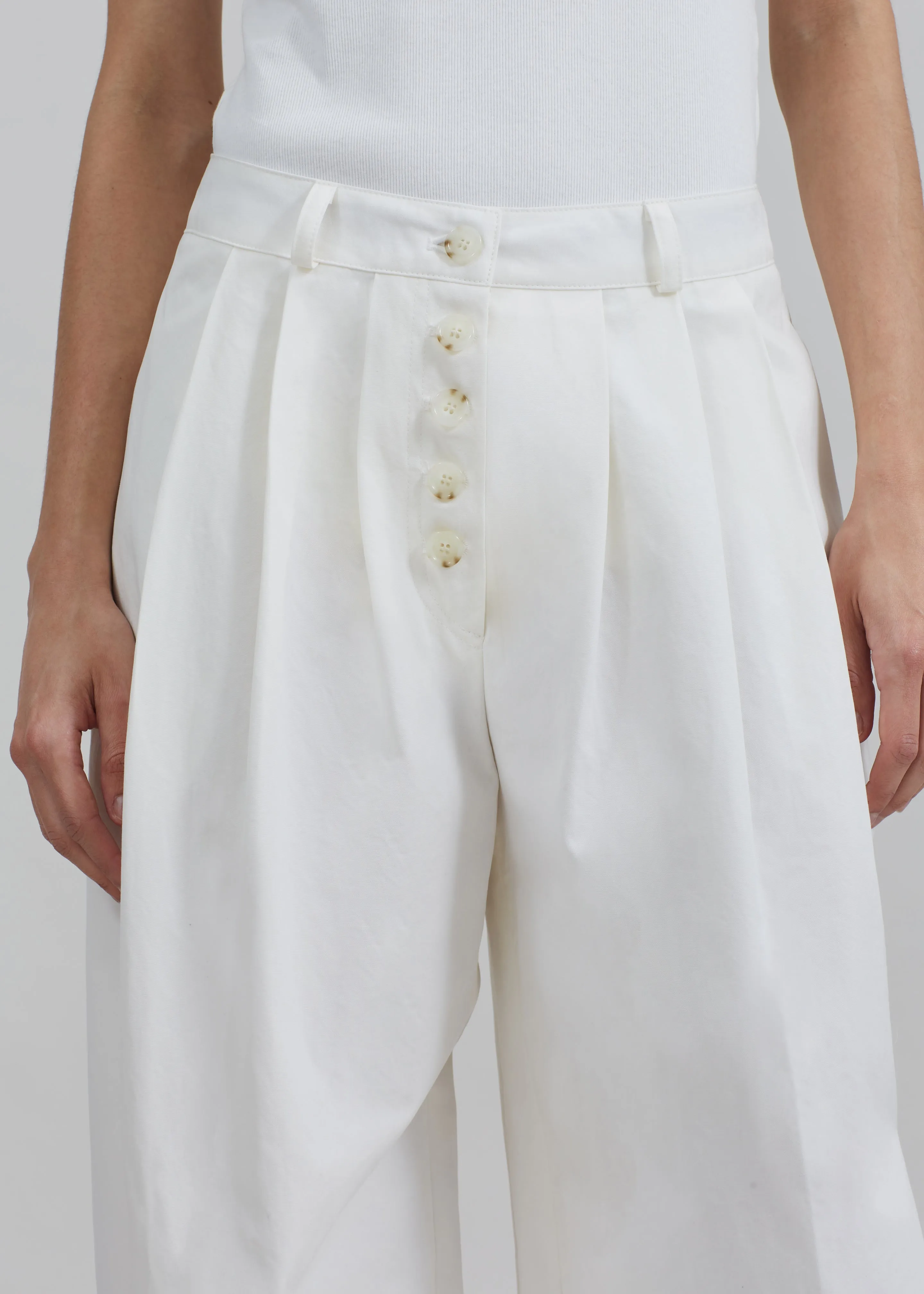 Rhys Pleated Trousers - White sold by Frankie Shop product image thumbnail 2