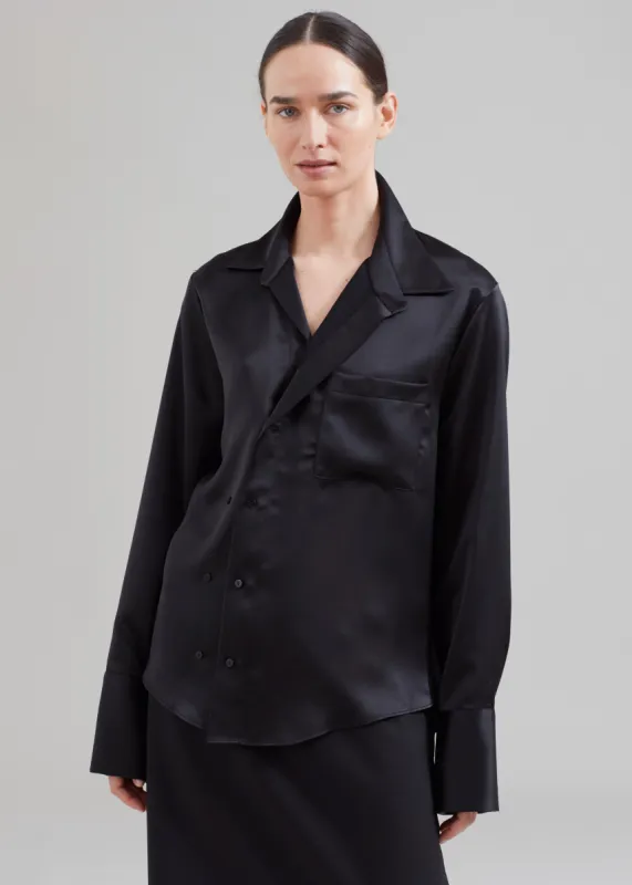 Sree Silky Shirt - Black made by Frankie Shop