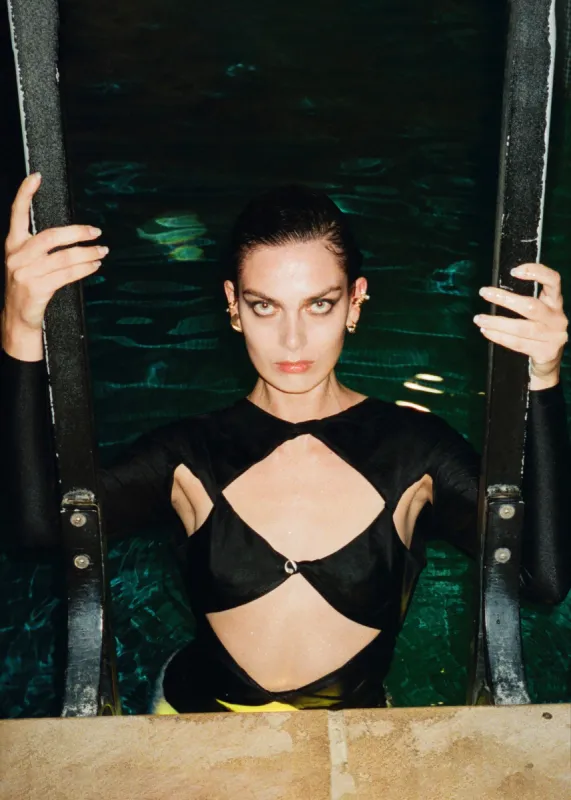 Coperni Cut-Out Jersey Bodysuit - Black sold by Frankie Shop