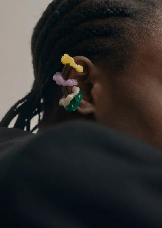 Completedworks Scrunch Bio-Resin Ear Cuff - Green made by Frankie Shop