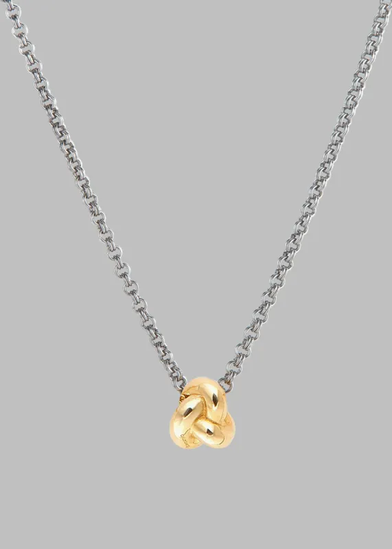 Otiumberg Mixed Metal Knot Necklace - Gold sold by Frankie Shop
