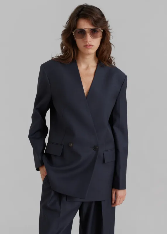 Lyxe Collarless Blazer - Charcoal sold by Frankie Shop