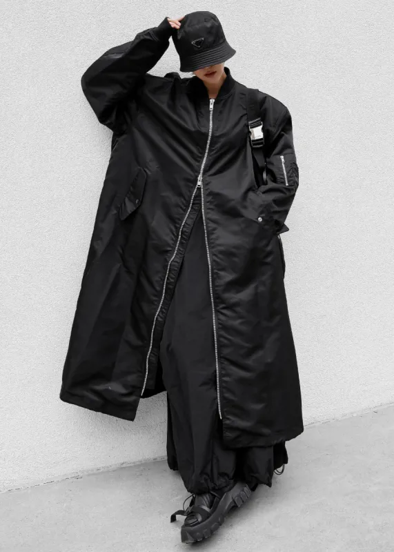 Isaac Oversized Bomber Coat - Black sold by Frankie Shop