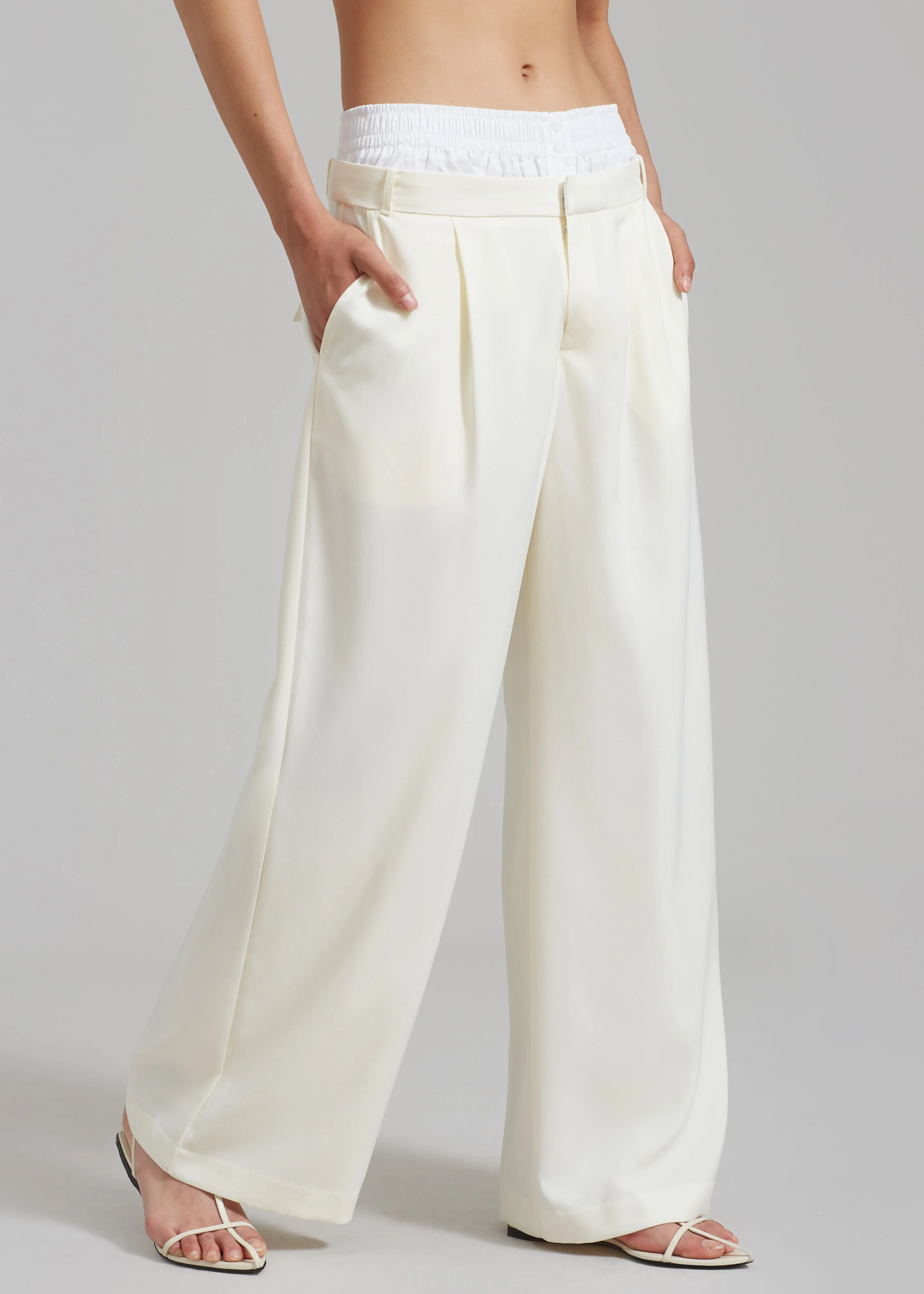 Ellie Darted Boxer Trousers - Cream sold by Frankie Shop product image thumbnail 4
