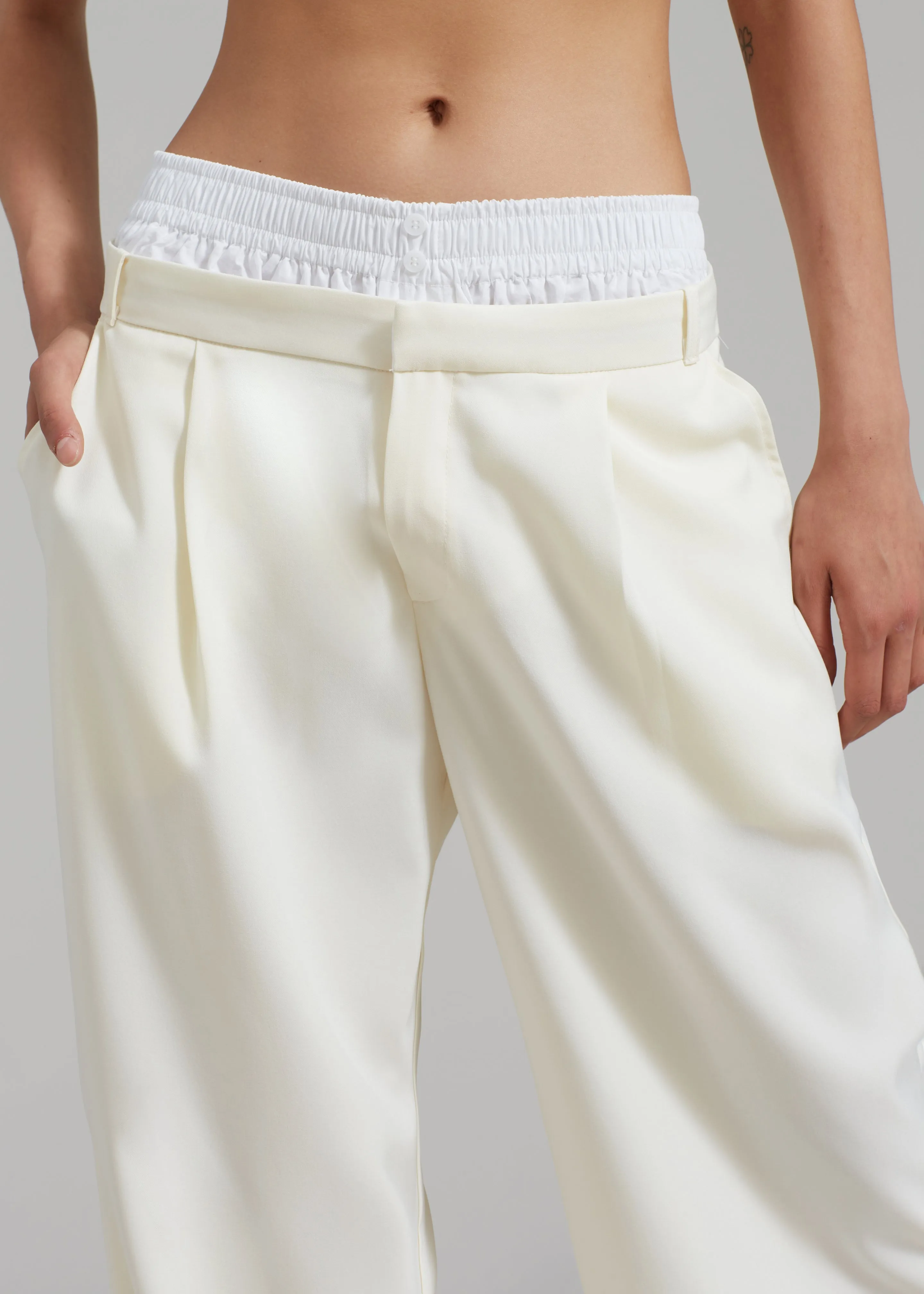 Ellie Darted Boxer Trousers - Cream sold by Frankie Shop product image thumbnail 3