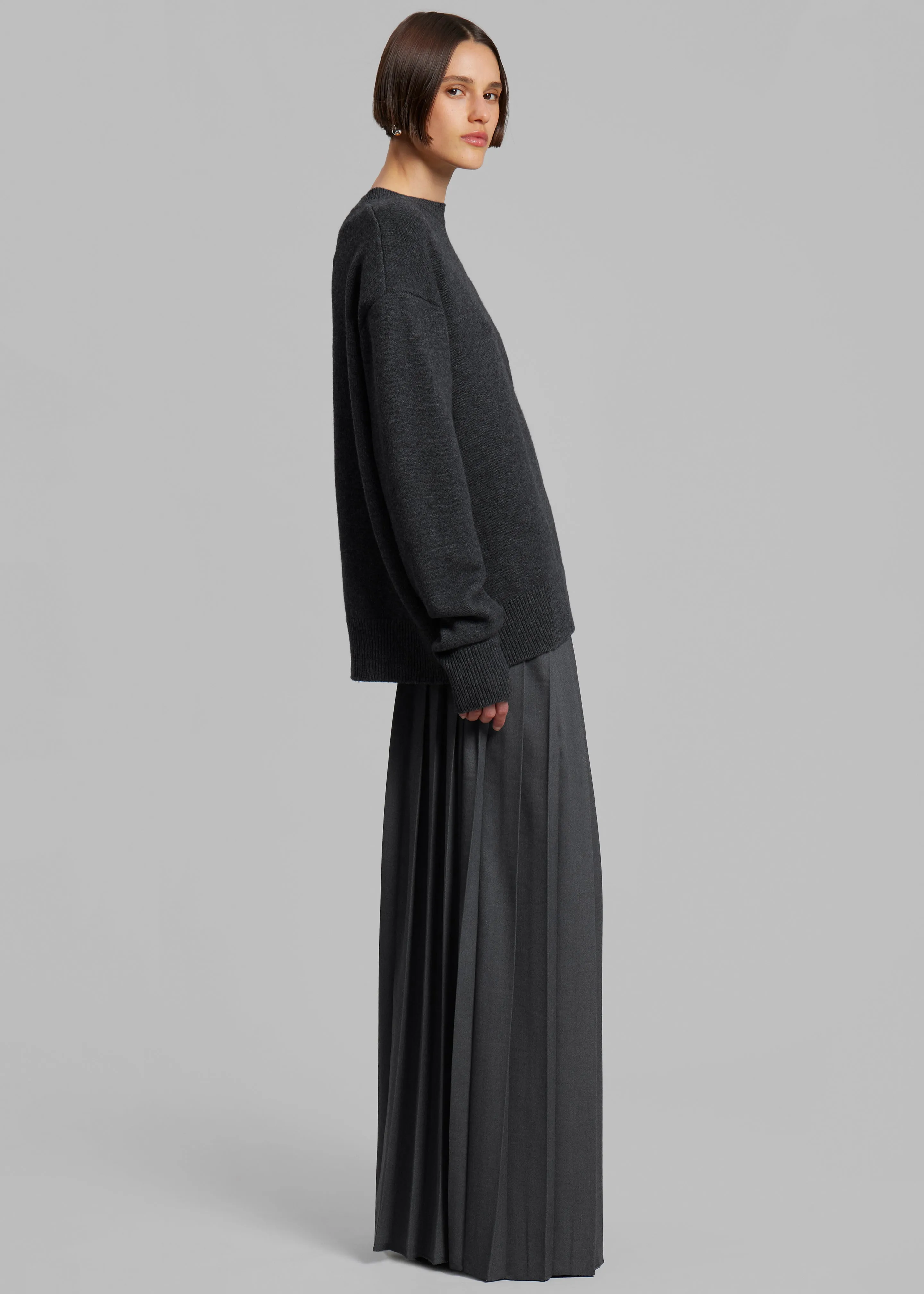 Bailey Long Pleated Skirt - Dark Grey Melange sold by Frankie Shop product image thumbnail 5